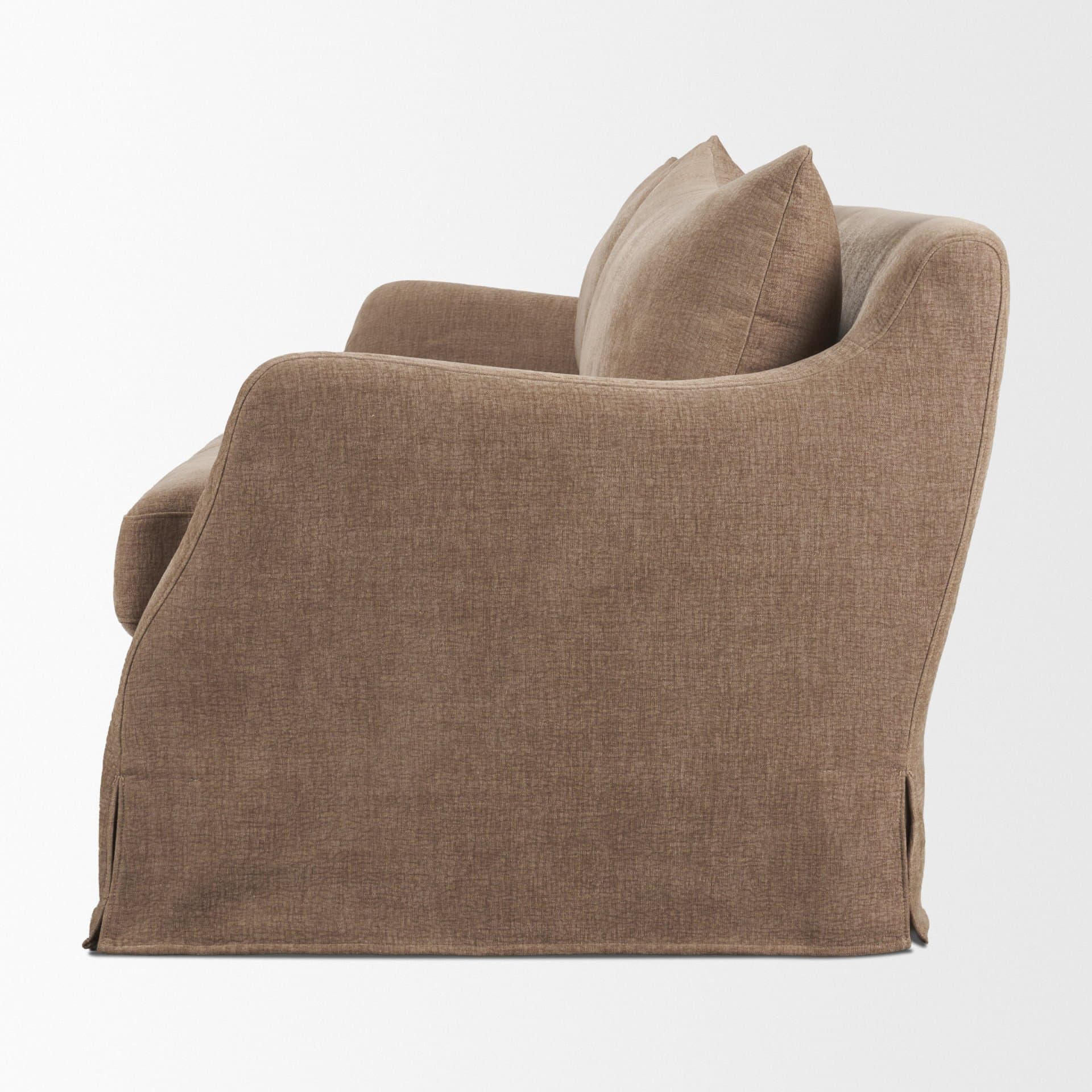 Ellington Slipcovered Slope Arm Sofa | 3 Seater | Stonewashed Latte Fabric — product photograph