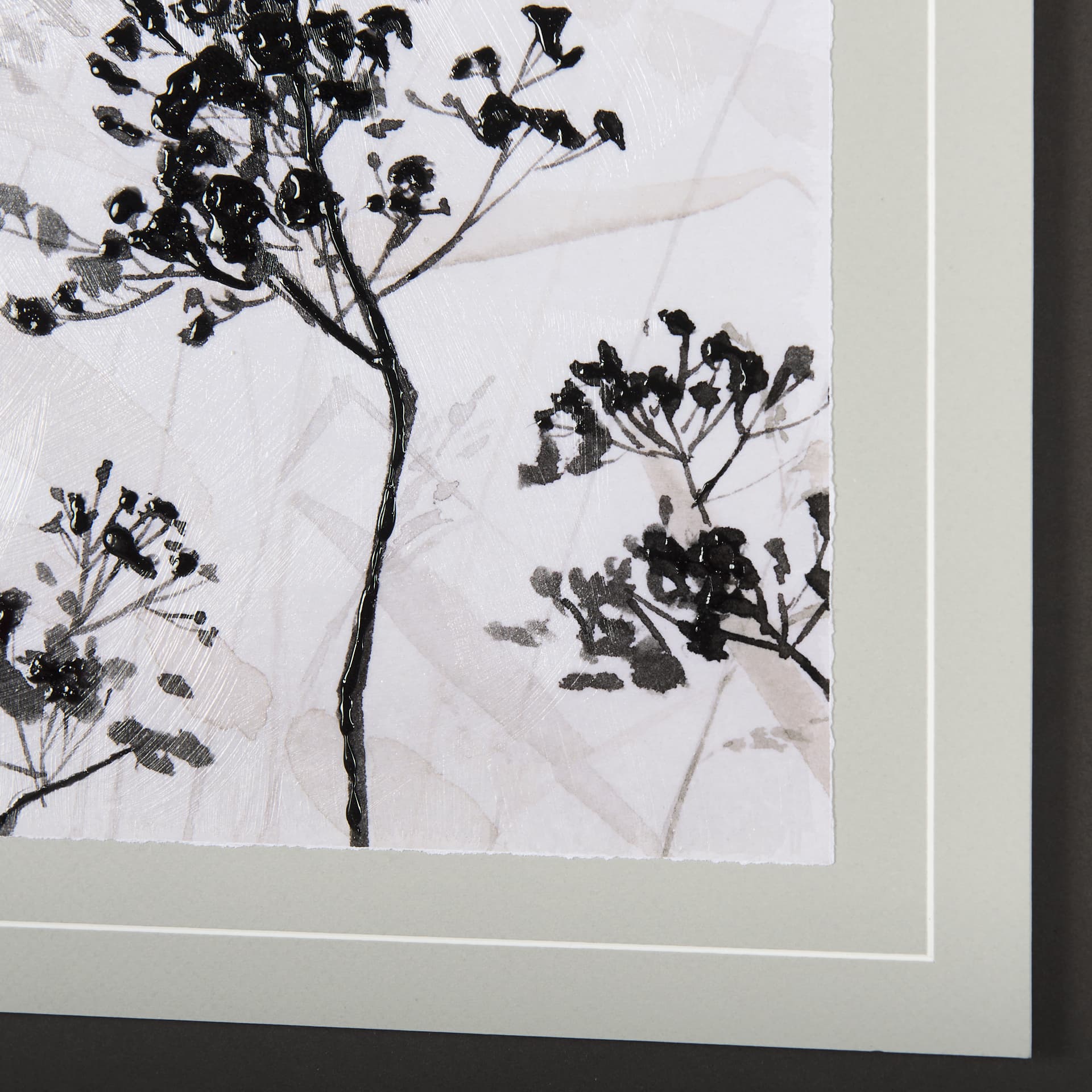 Meadow L by Mercana Studio a Hand Embellished Textured Framed Art Print Matted under Glass — product photograph