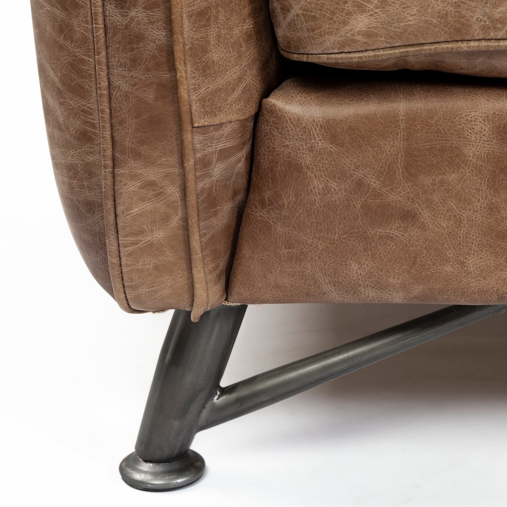 Cobain I 84" Brown Leather Two Seater Sofa — product photograph