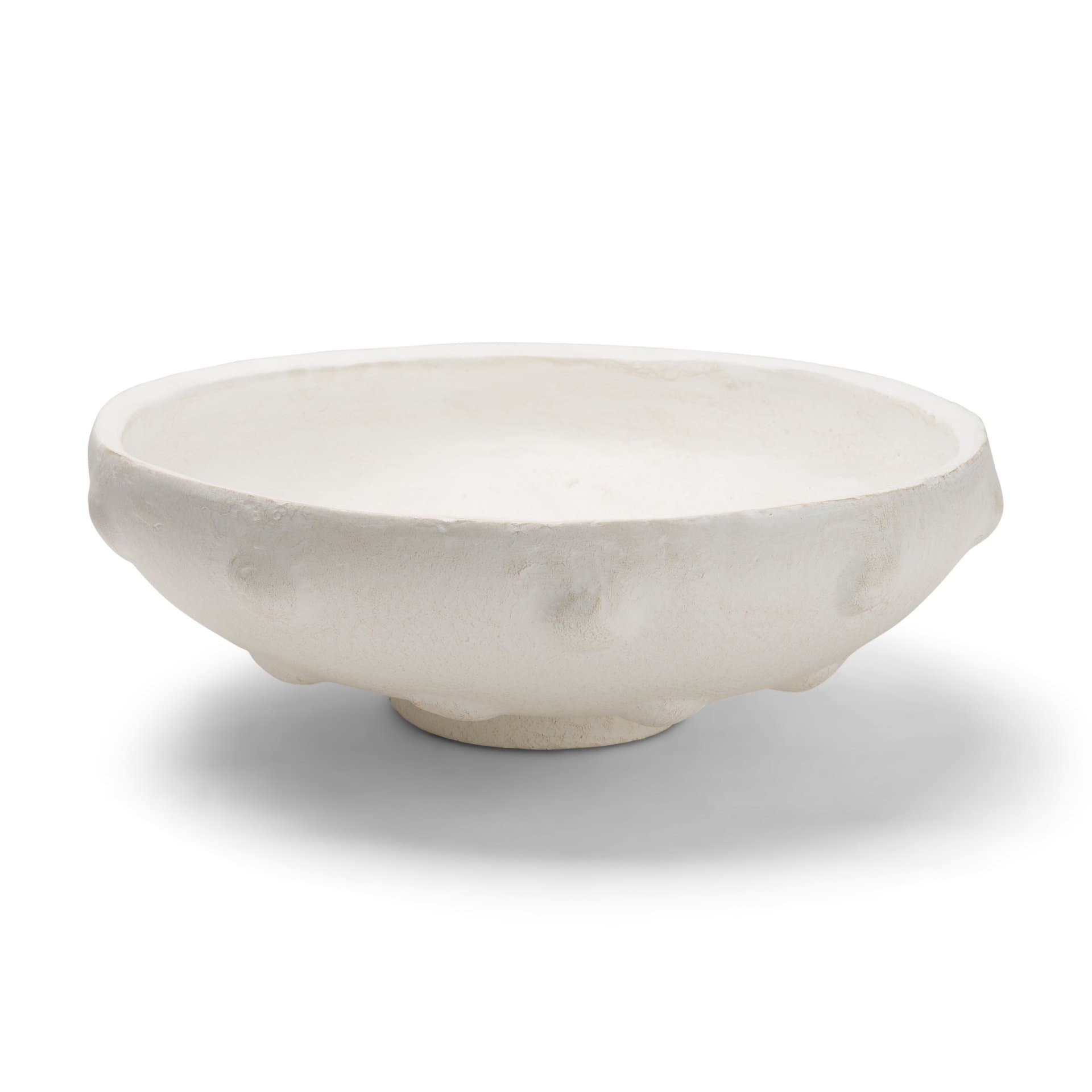 Punto Large White Paper Mache Dotted Centerpiece Bowl — product photograph