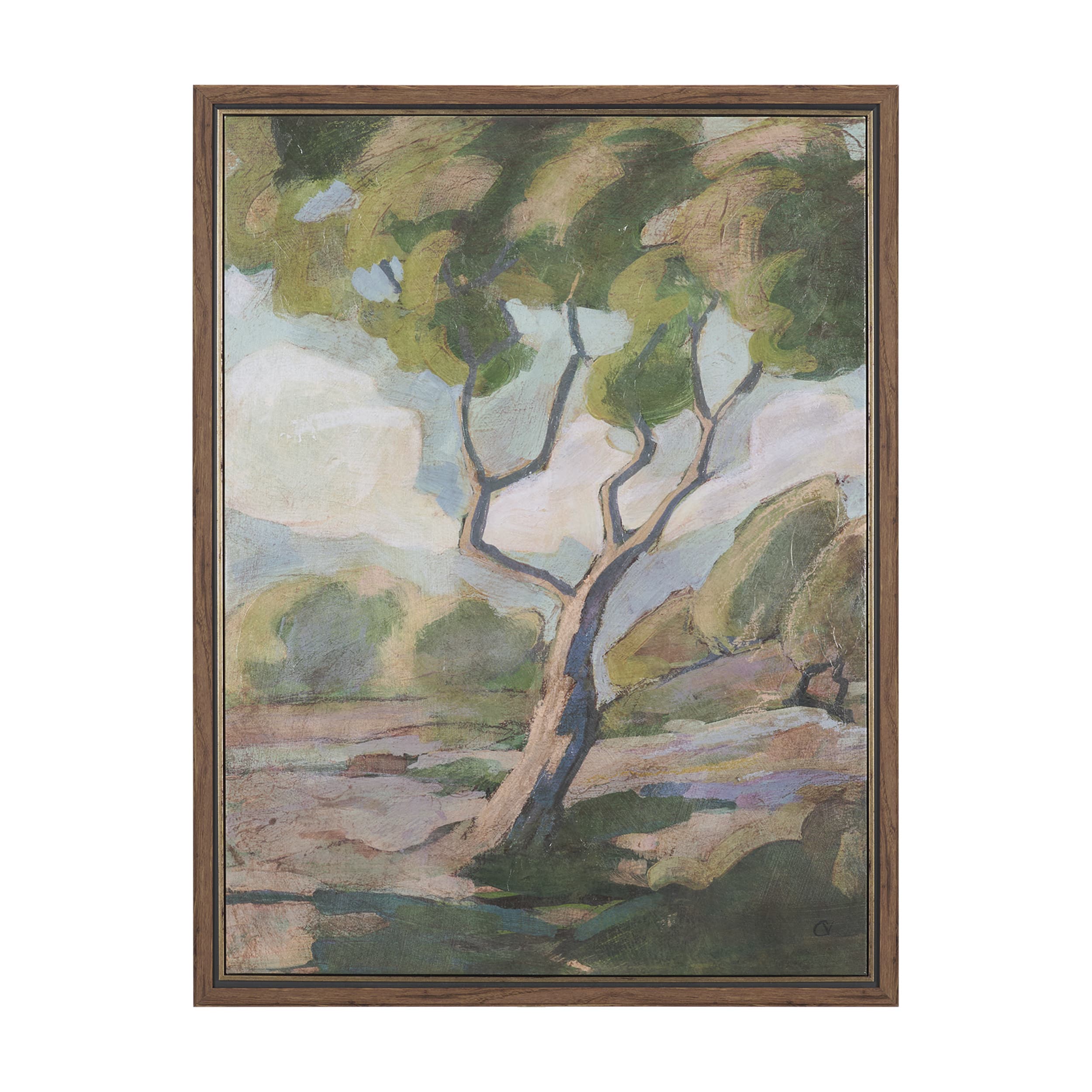 Landscape Tapestry I by Mercana Studio Hand-Embellished Textured Framed Canvas Artwork — product photograph