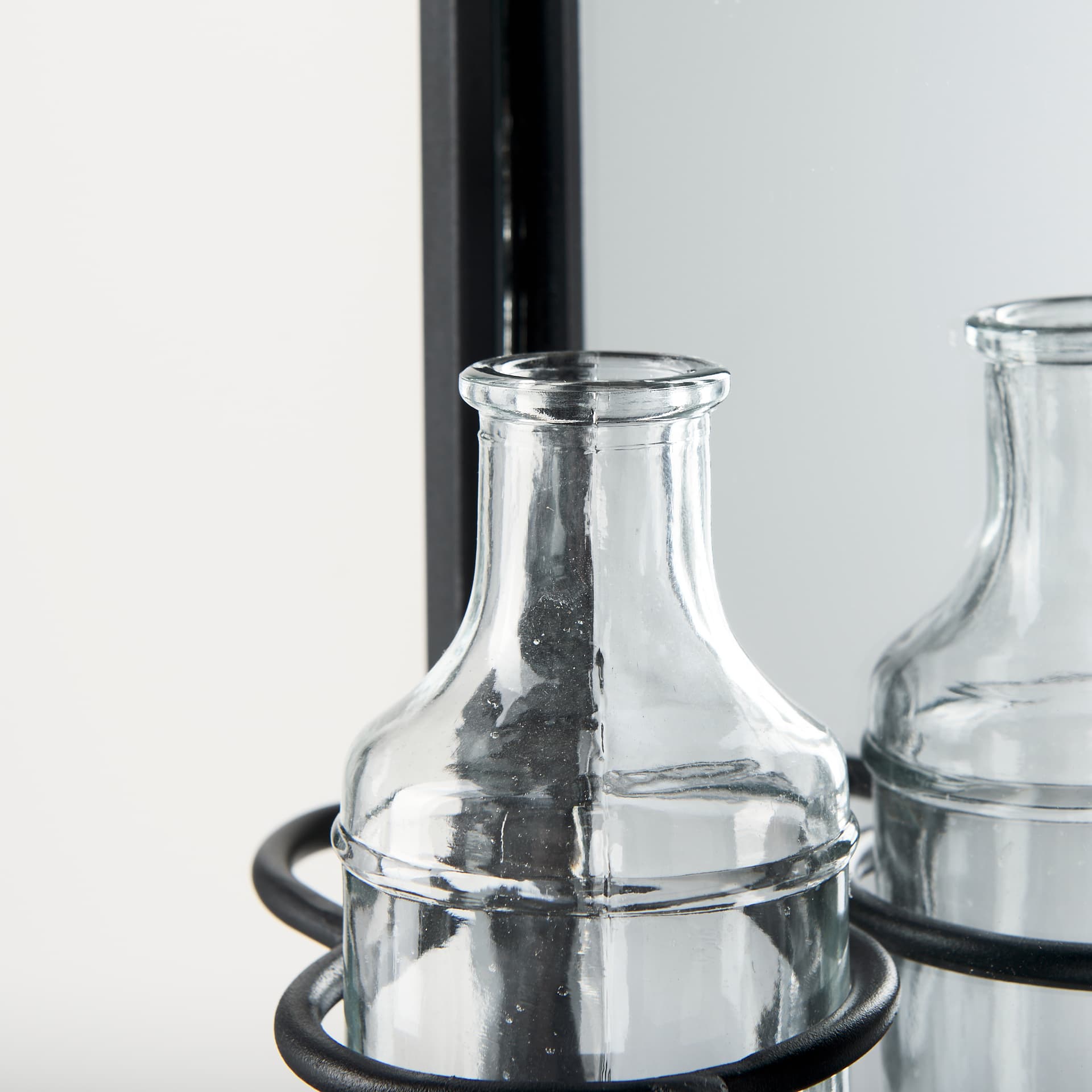 Katherine Wall Mounted Mirror w Glass Bottle for Botanicals or Floral — product photograph
