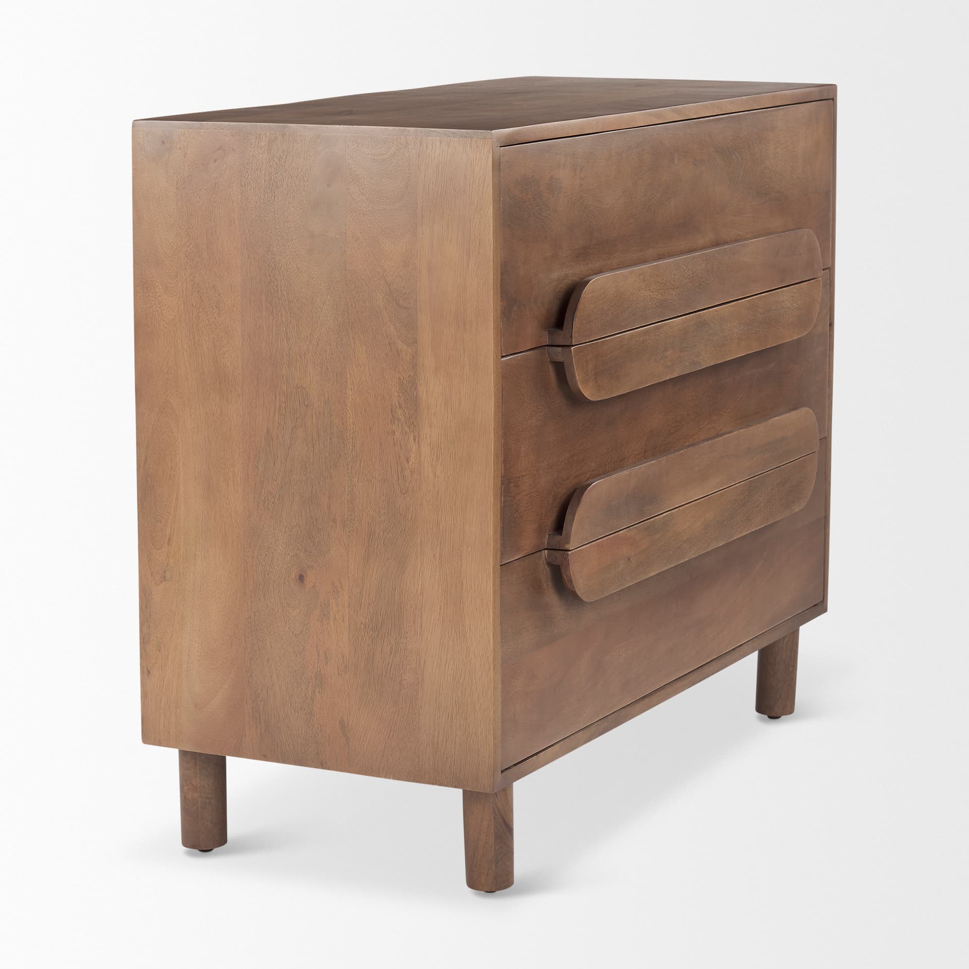 Astrid 36L x 17W x 30.3H Medium Brown Solid Wood 3 Drawer Cabinet — product photograph
