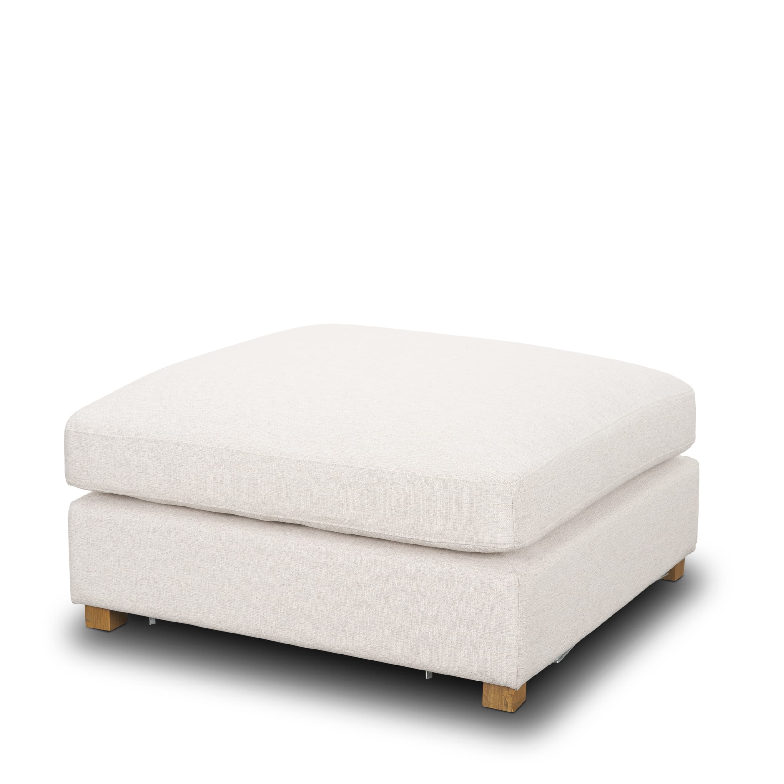Halston Large Ottoman Oatmeal Performance Fabric — product photograph