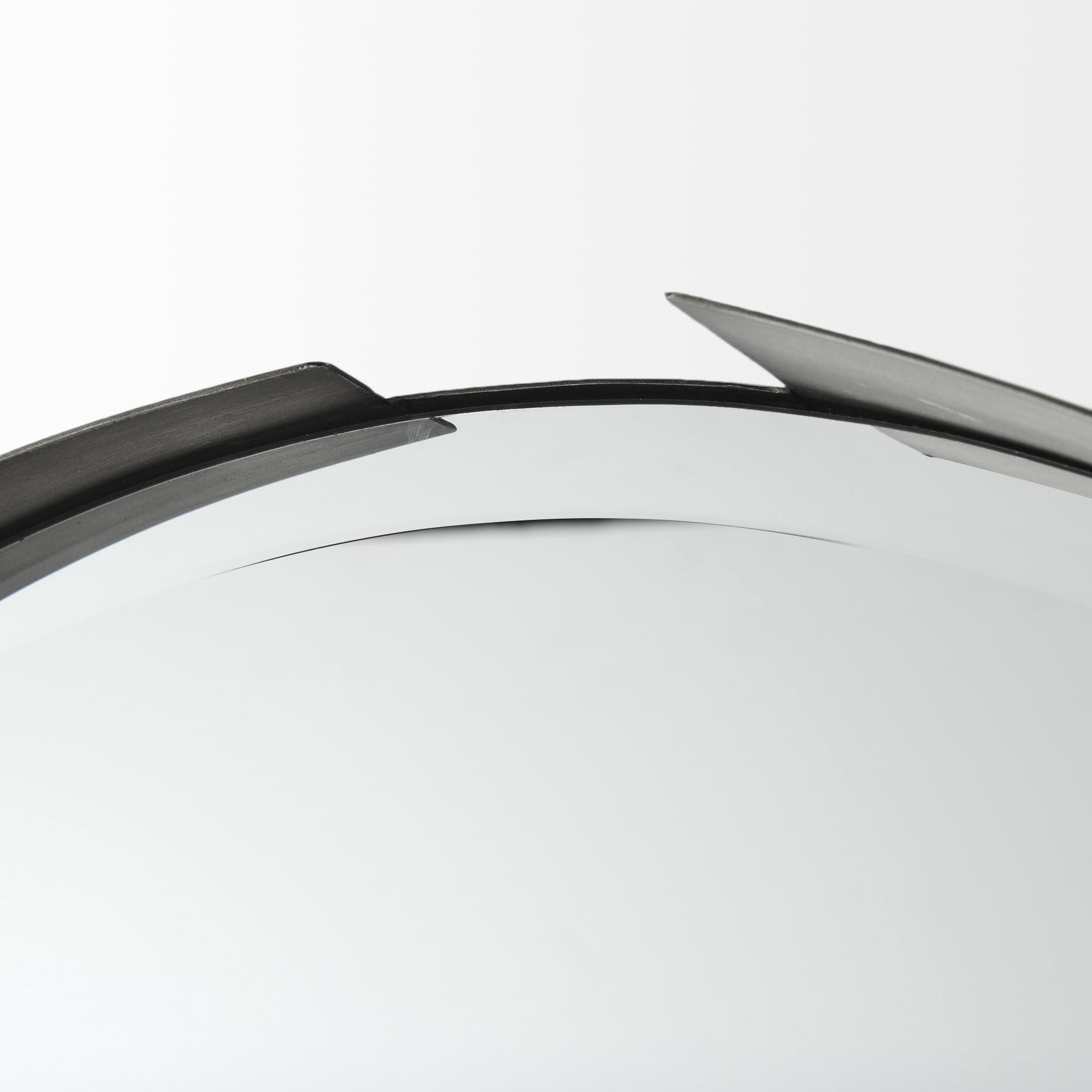 Adrianna 24.4" Black Metal Round Mirror — product photograph
