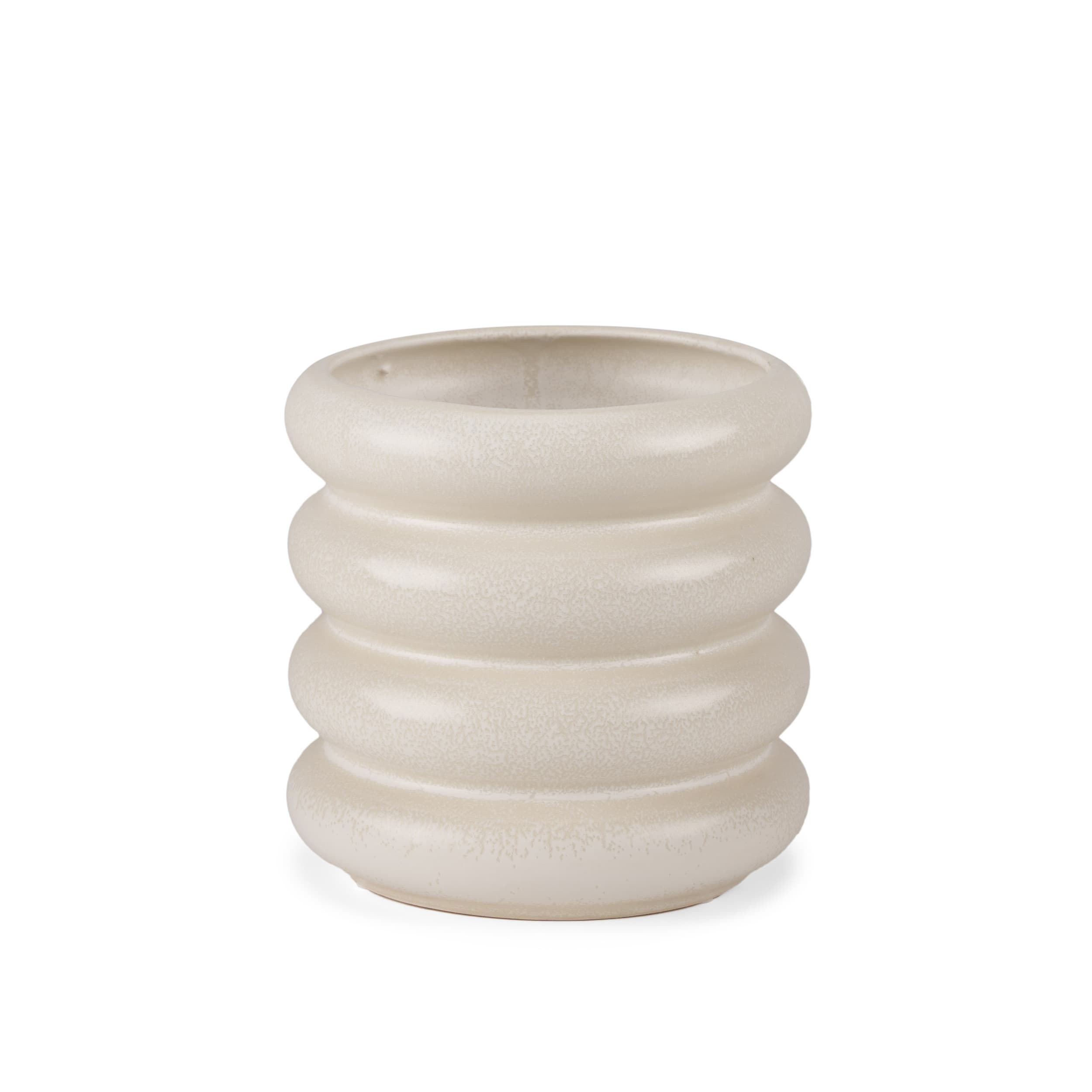 Twyla Tall Cream Glazed Ring Pot — product photograph