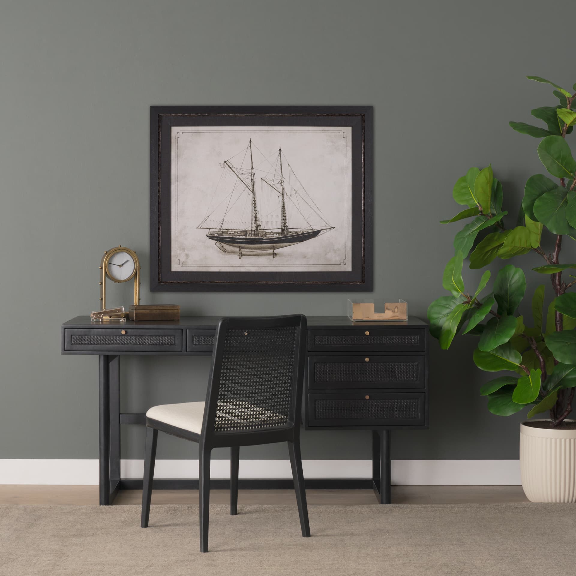 Bluenose II by Mercana Studio a Hand Embellished Framed Art Print — in a styled room