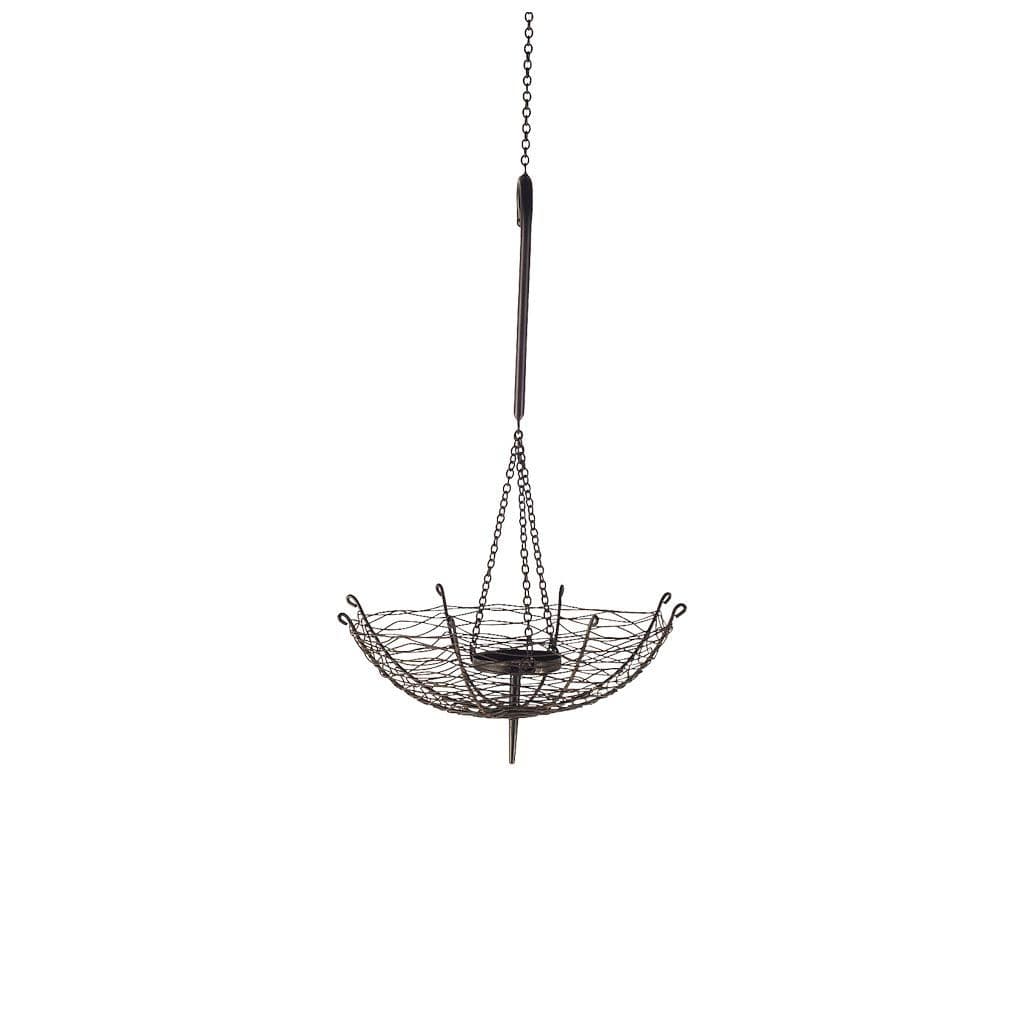 Rihanna I Small Black Metal Umbrella Candle Holder Lantern — product photograph