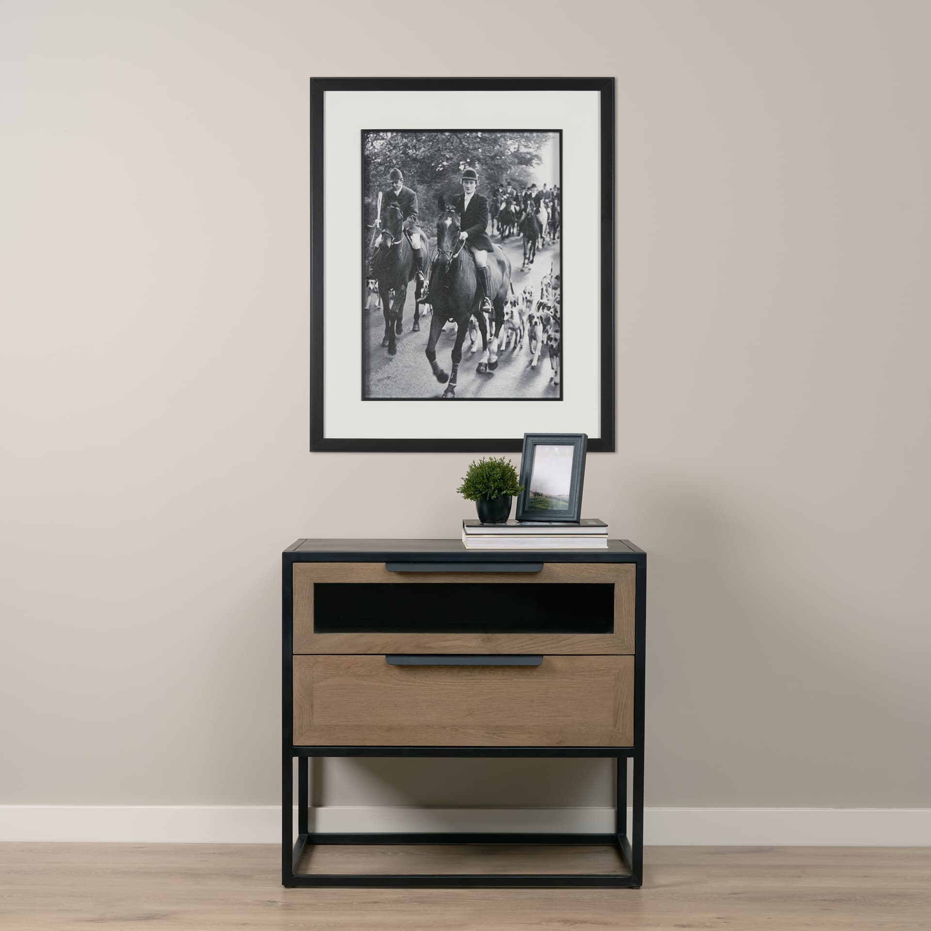 Gathering Pace by The Chelsea Collection Textured FramedPhoto Print Matted under Glass — in a styled room