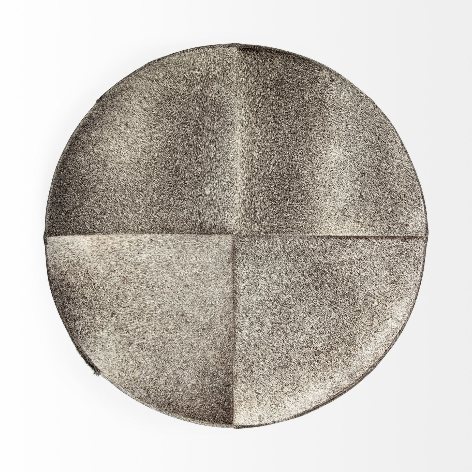 Zahavi I 23"H grey-toned hair-on-hide ottoman — product photograph