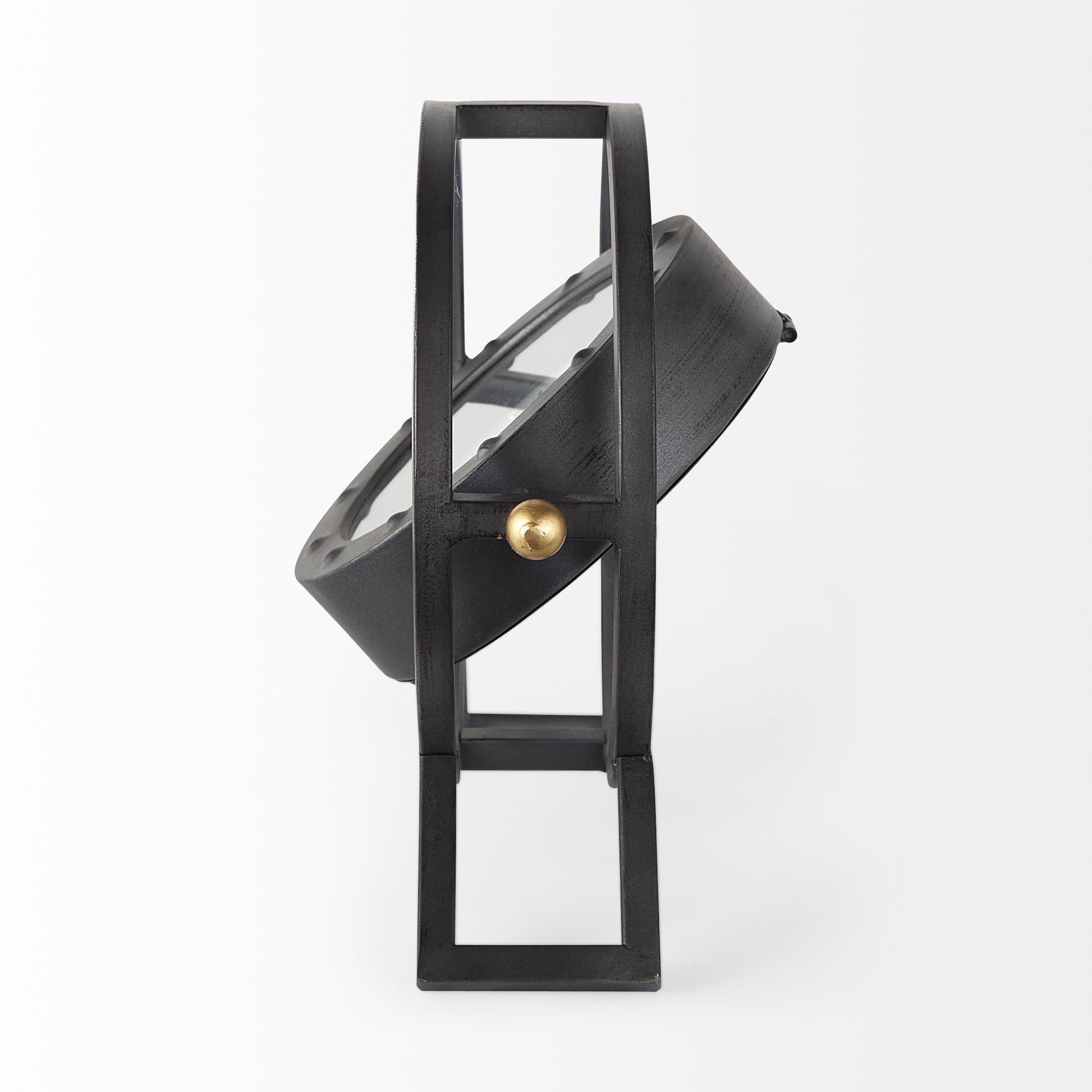 Gaston Gray Metal Circular Table Clock — product photograph