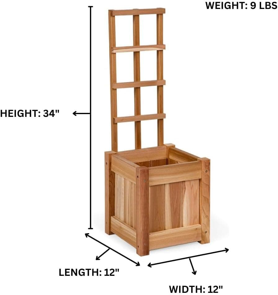 2-Piece Cedar Planter Box's with Trellis PL12-T-2 — product photograph