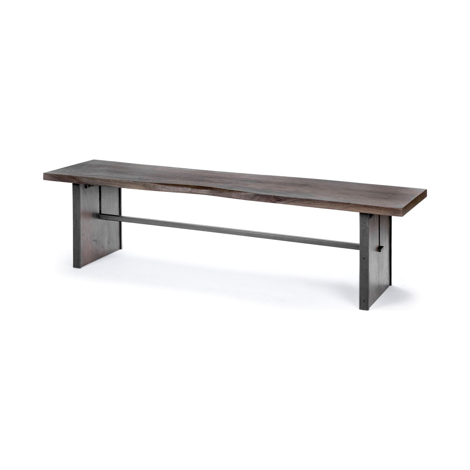 Ledger I 70L x 17W Brown Live-Edge Wooden Dining Bench — product photograph