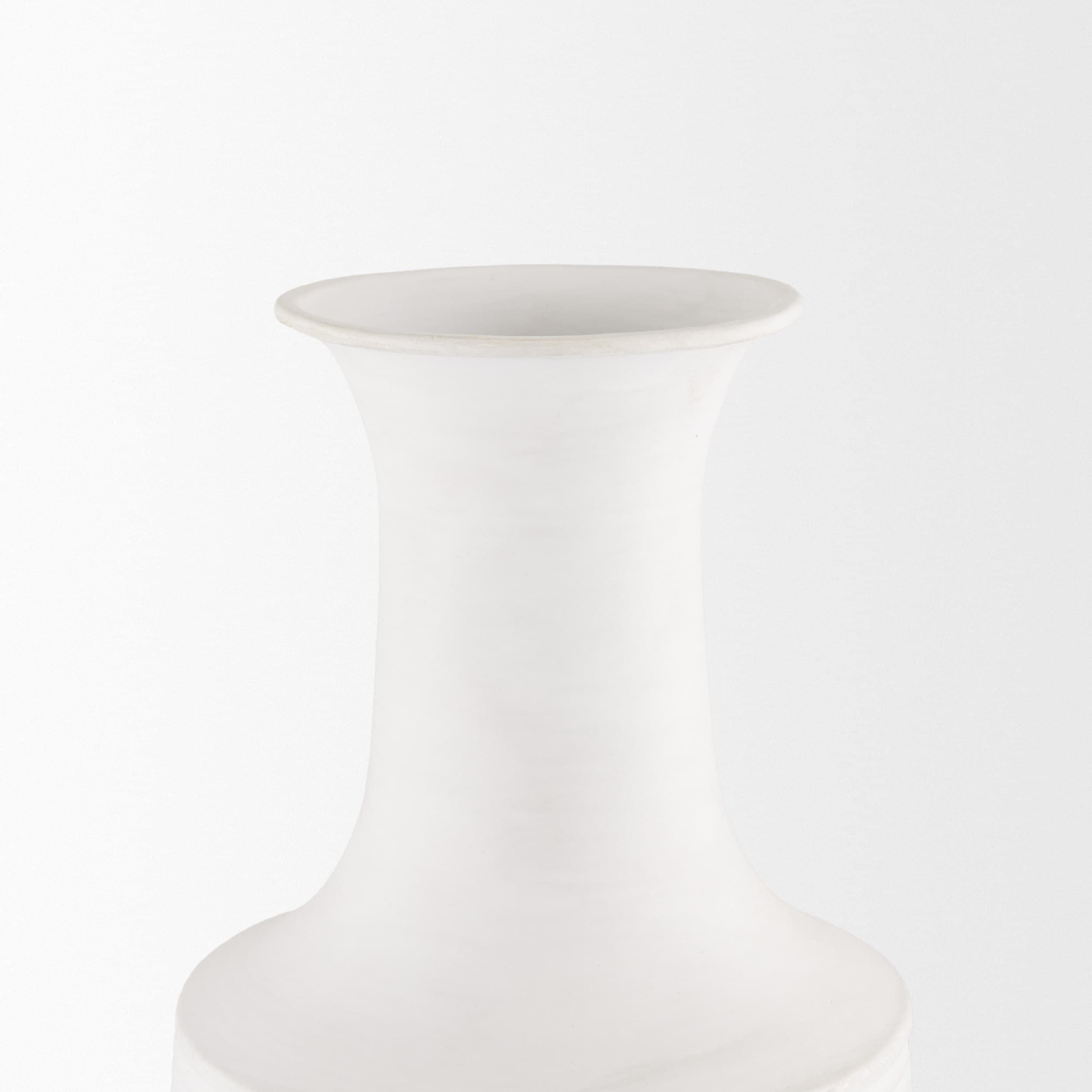 Toru Medium White w/ Grey Ombre Metal Vase — product photograph