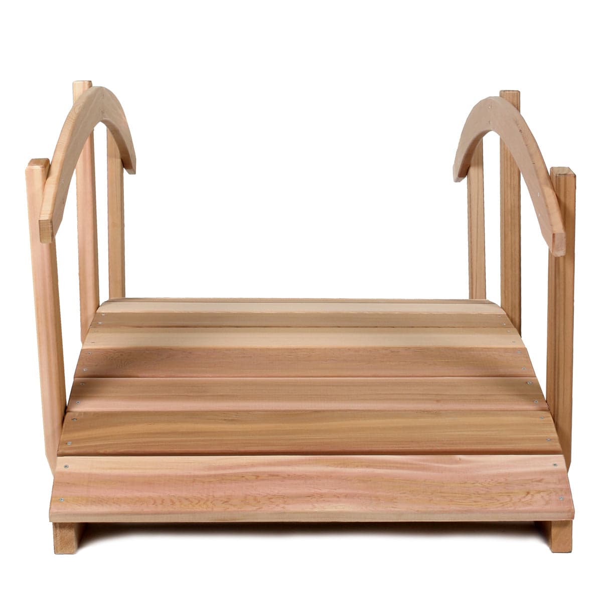 8-Ft Cedar Garden Bridge with Side Rails — product photograph