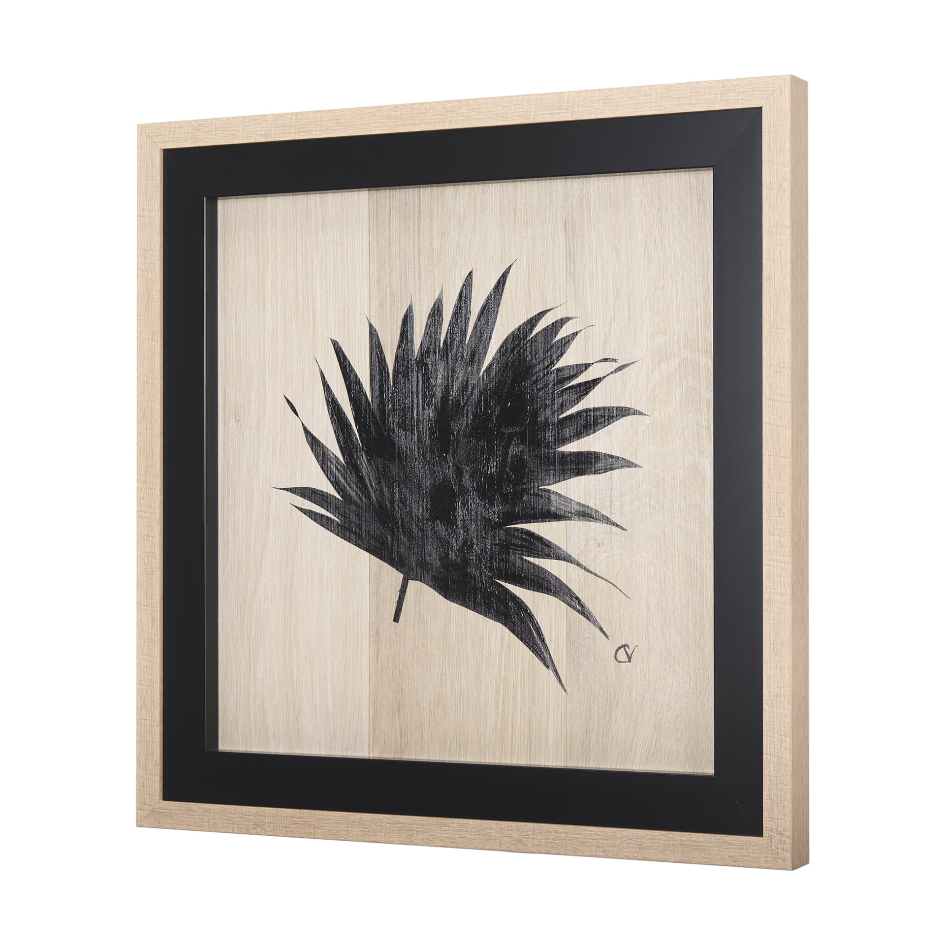 Tropican Leave II by Mercana Studio a Hand Embellished Textured Framed Art Print — product photograph