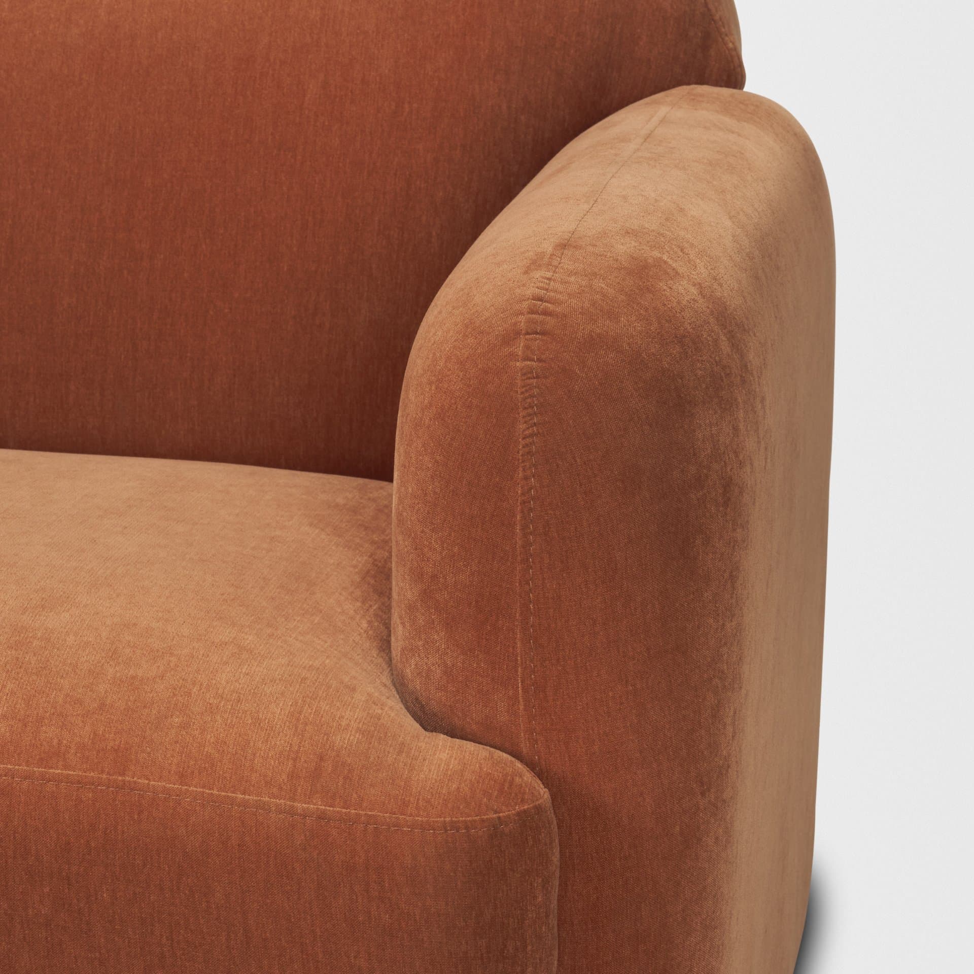 Saga Stonewashed Rust Chenille Fabric 3 Seater Sofa — product photograph
