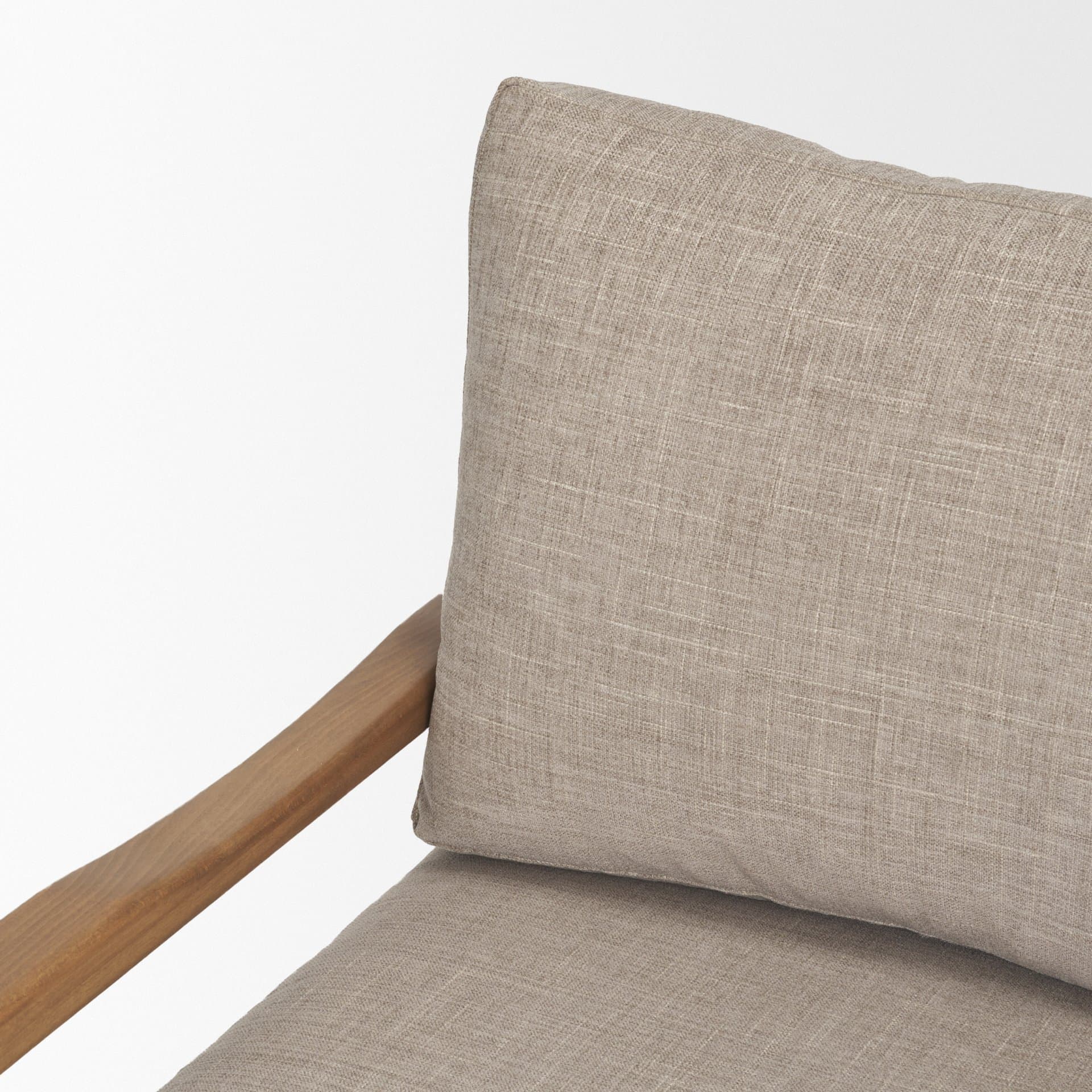 Witton Gray Fabric Beech Wood Slingback Backrest Accent Lounge Chair — product photograph