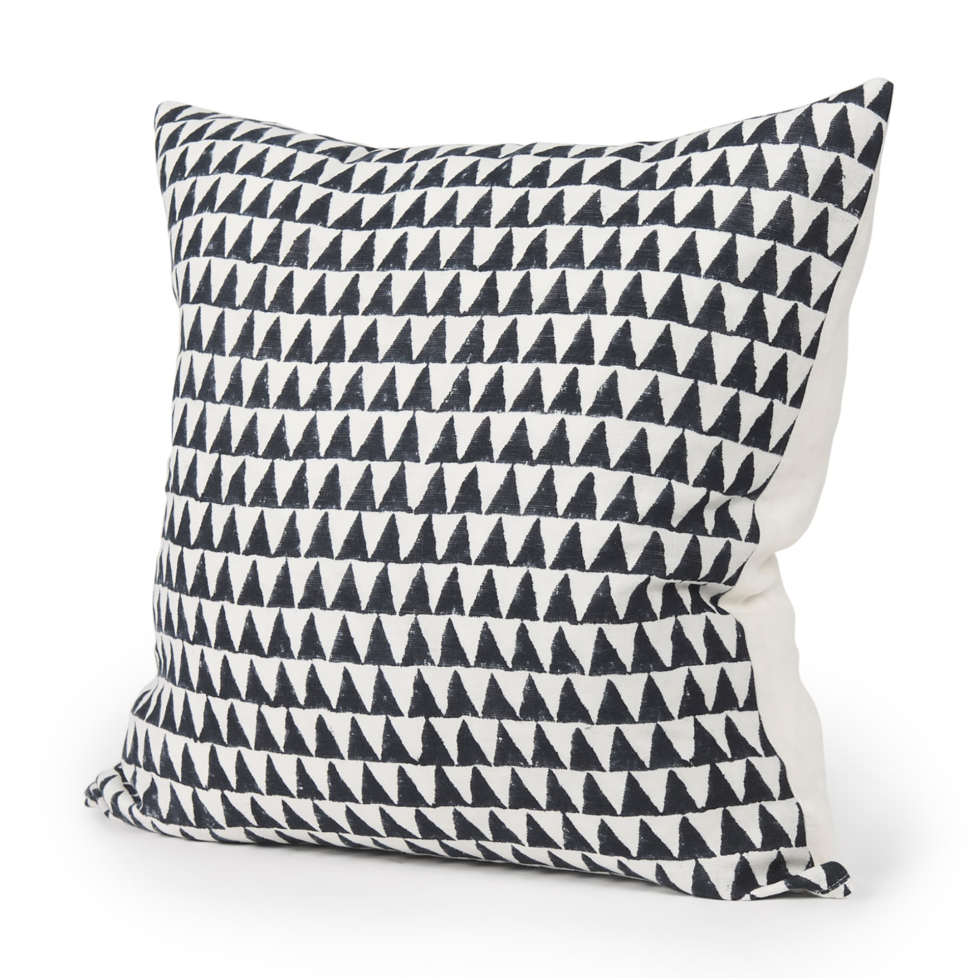 Jolie 22x22 Cream w/ Black Print Linen Square Pillow Cover w/Filler — product photograph