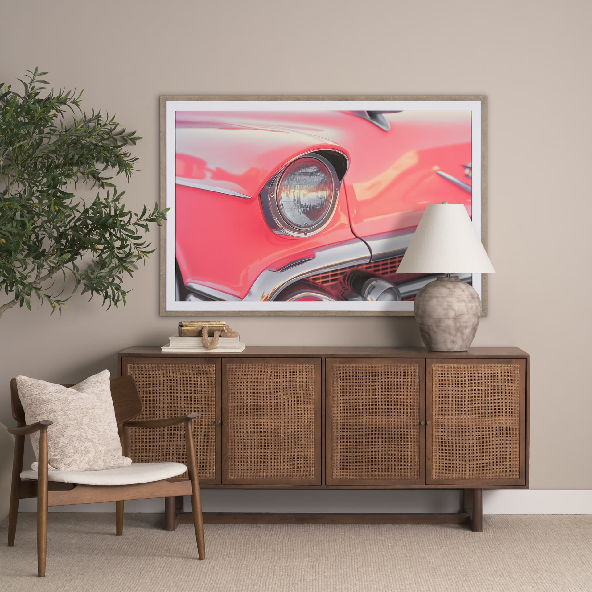 Cadillac Dreams by Philippe Hugonnard a Framed Photo Art Print Matted under Glass — in a styled room