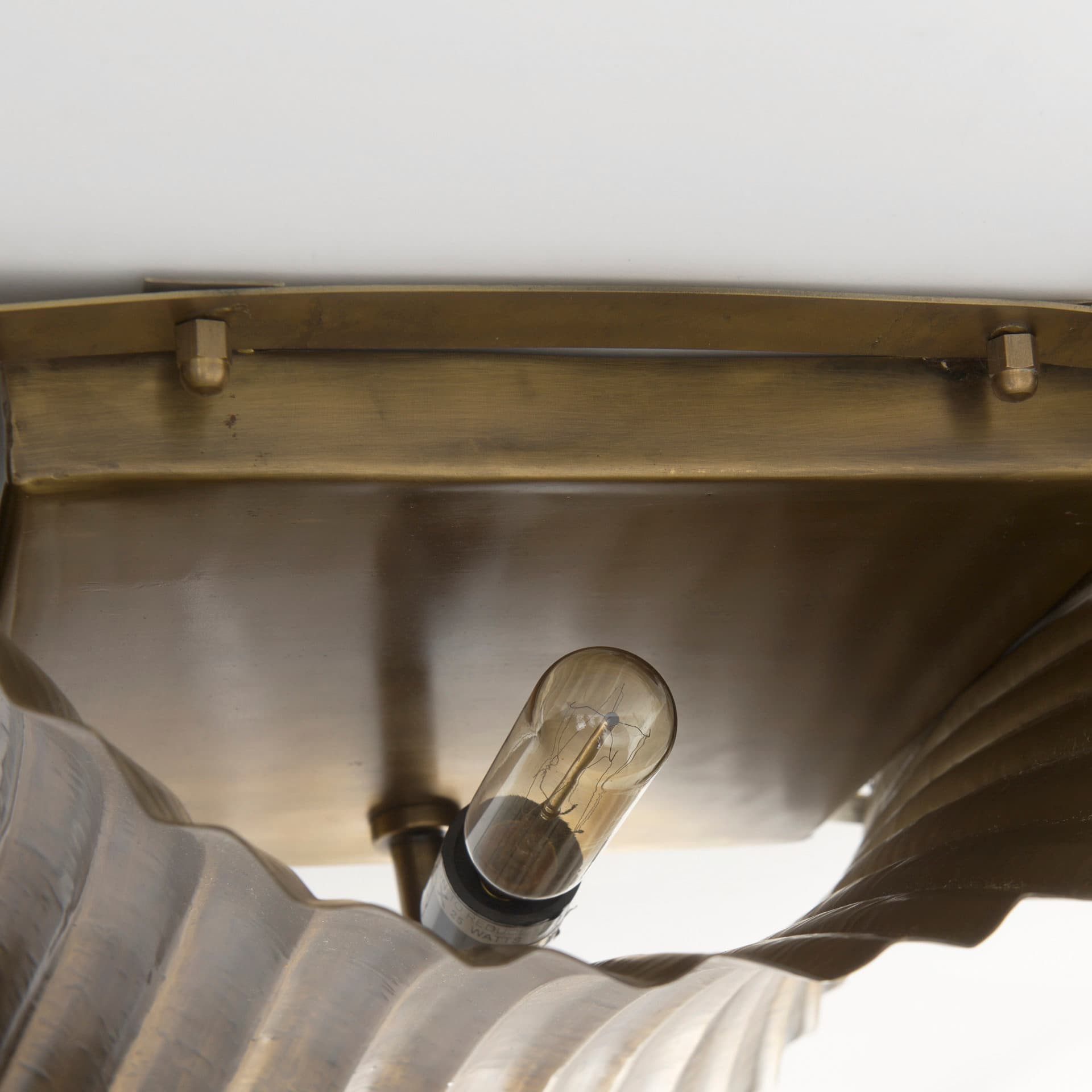Letitia 10.5L x 5.5W x 11.0H Gold Hammered Metal Fan Wall Sconce — product photograph