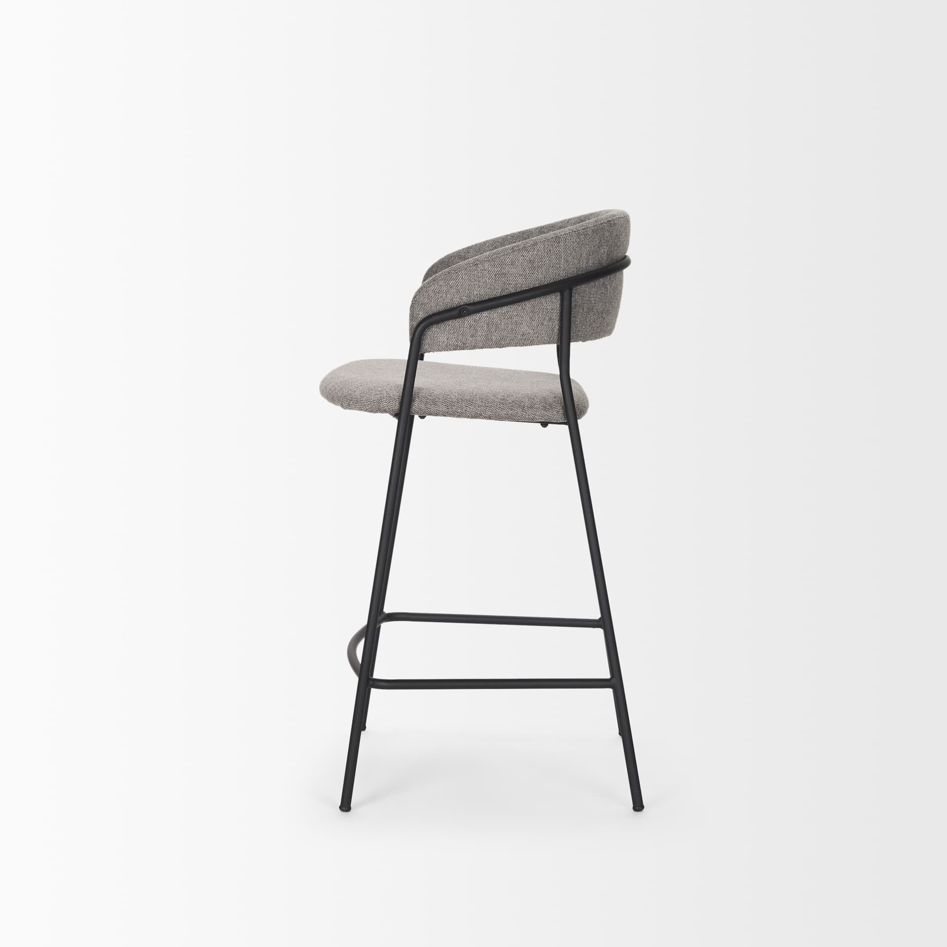 Carolyn Low Back 25.9in Seat Counter Stool | Gray Fabric — product photograph