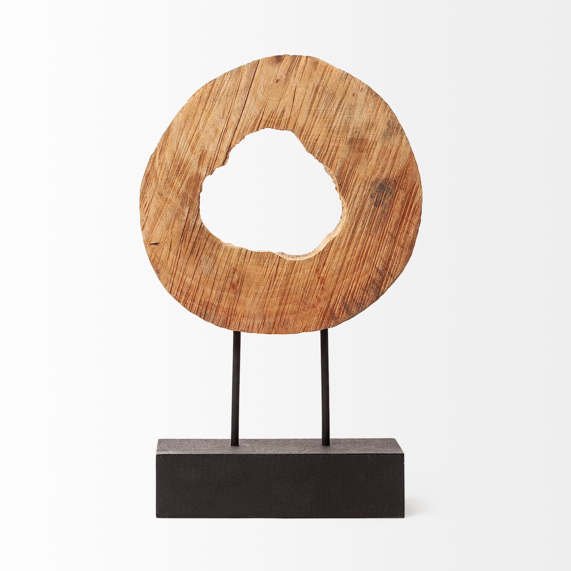 Ironwood II (Small) 13L x 4W Natural Wooden Circular Object — product photograph