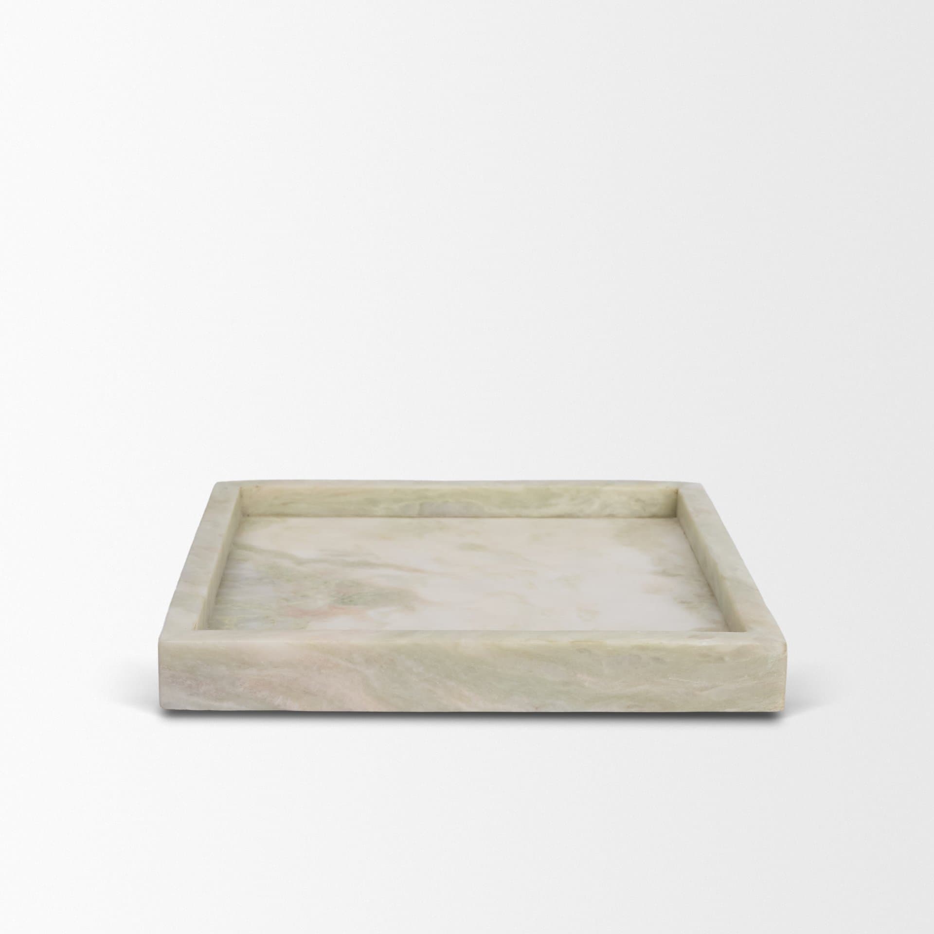 Stratus Gray Marble Square Decorative Tray — product photograph