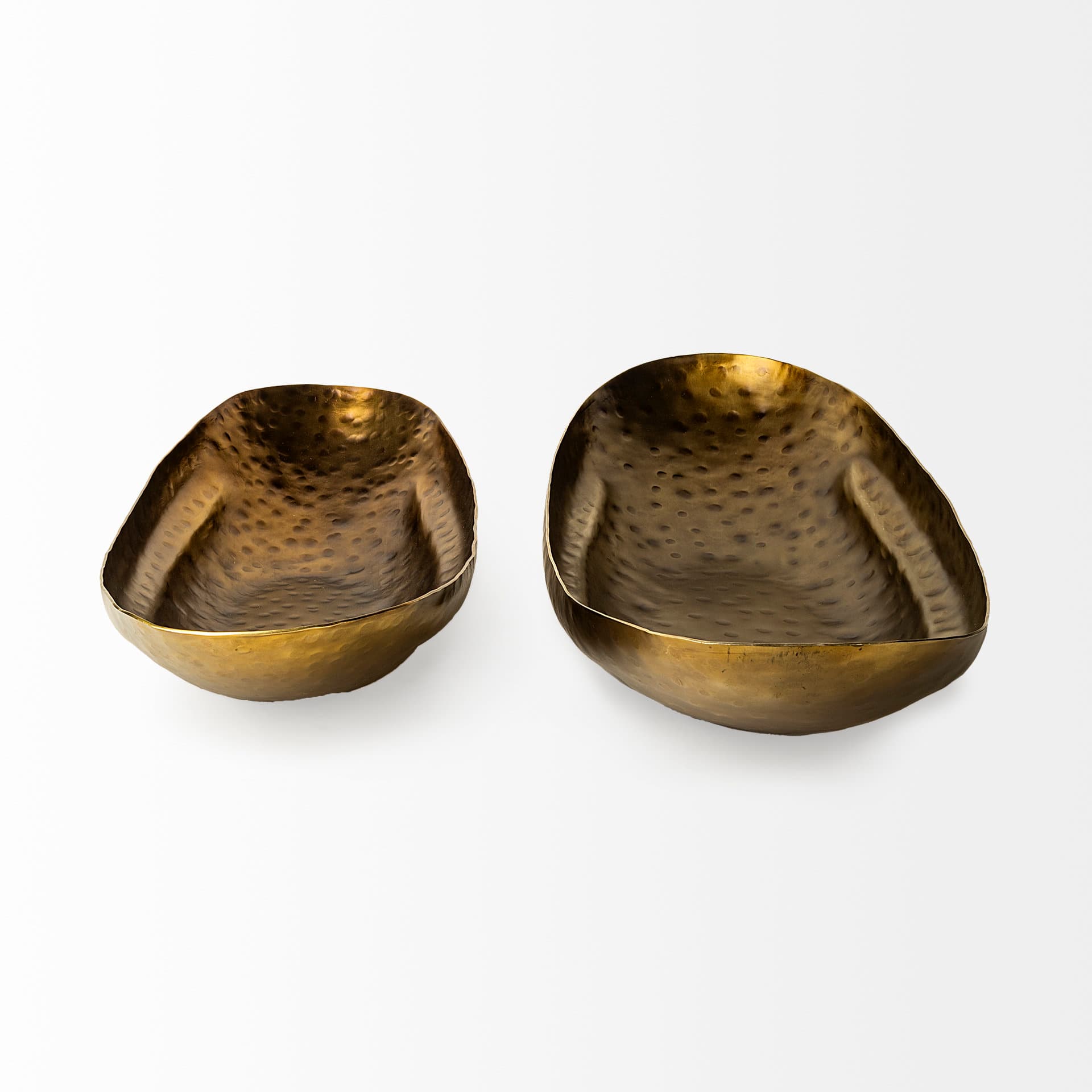 Karmen (Set of 2) Gold Hammered Oversized Bowls — product photograph