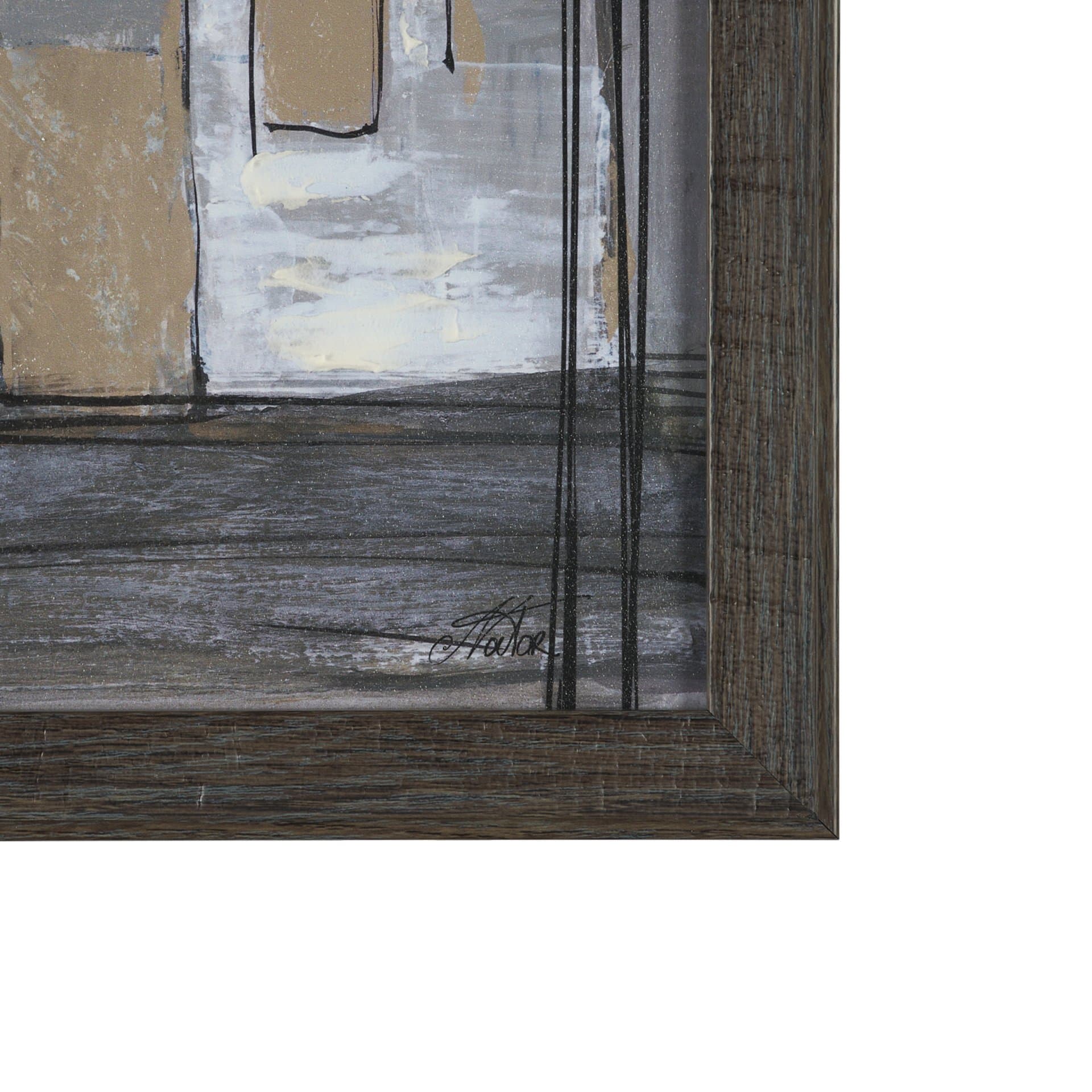 Community 1D by Mercana Studio Hand-Embellished Textured Framed Artwork Matted — product photograph