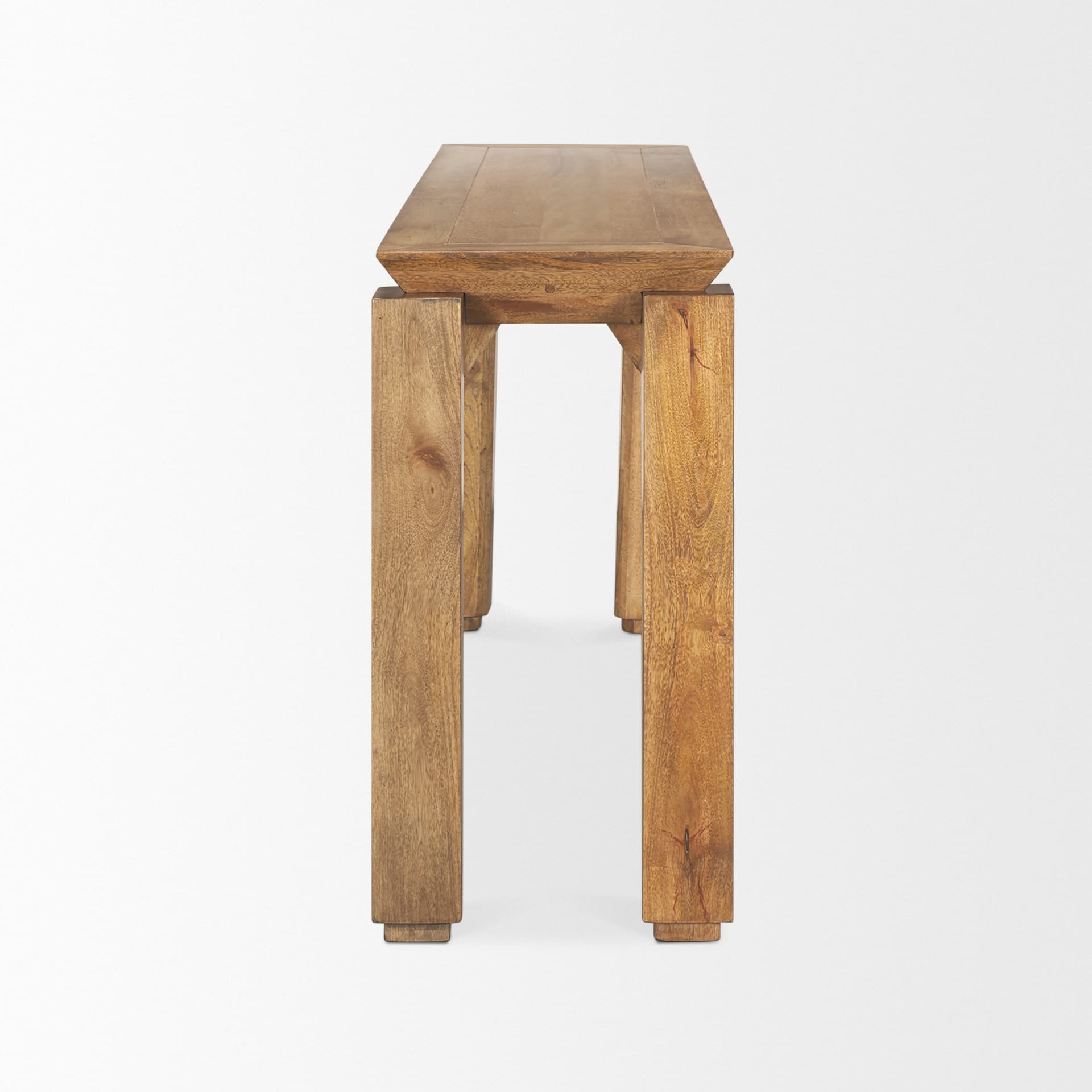 Sapphira Brown Wood Tapered Top Console Table — product photograph