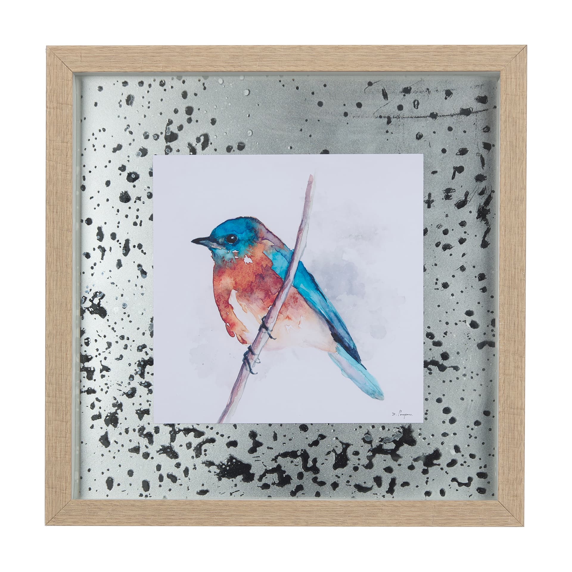 Eastern Blue I by Mercana Studio a Hand Embellished Textured Framed Art Print Matted under Glass — product photograph