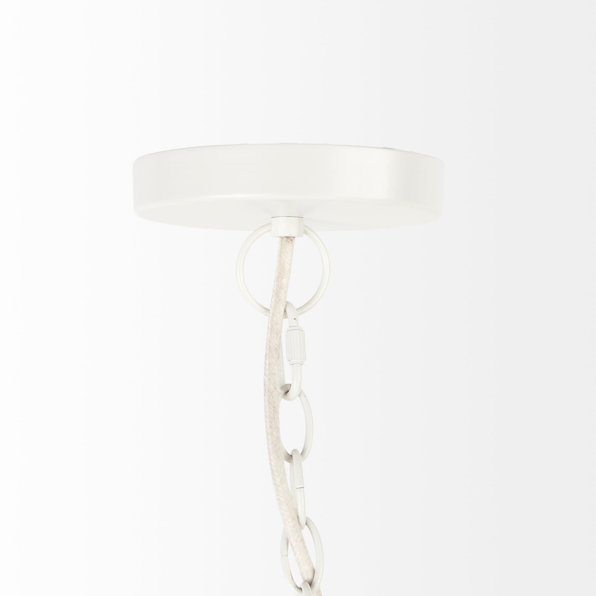 Theta 30.0 L x 30.0 W x 15.0 H White-Washed Beaded Chandelier — product photograph