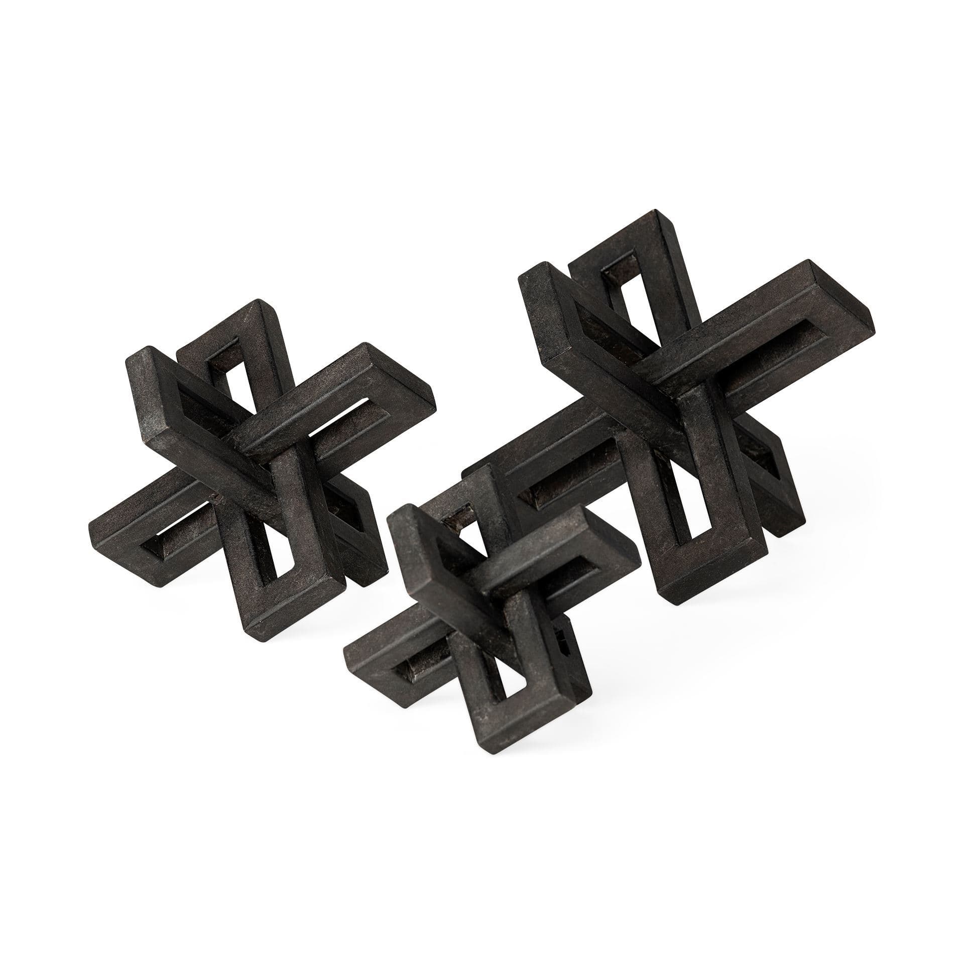 Aleph (Set of 3) Black Metal Small Medium & Large Jacks — product photograph