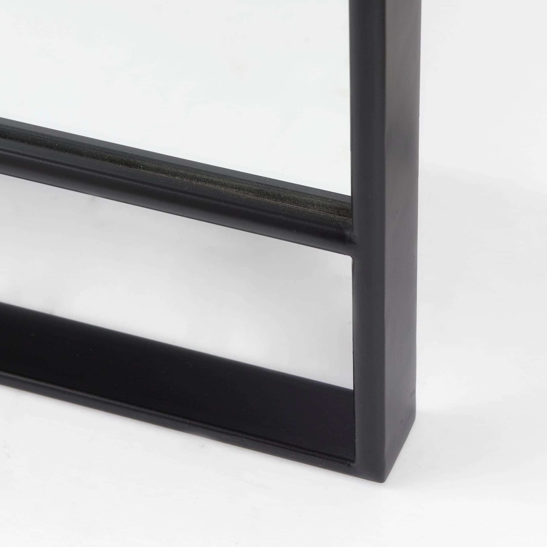 Sadie 36.0L x 2.0W x 76.0H Black Metal Rounded Arch Floor Mirror — product photograph