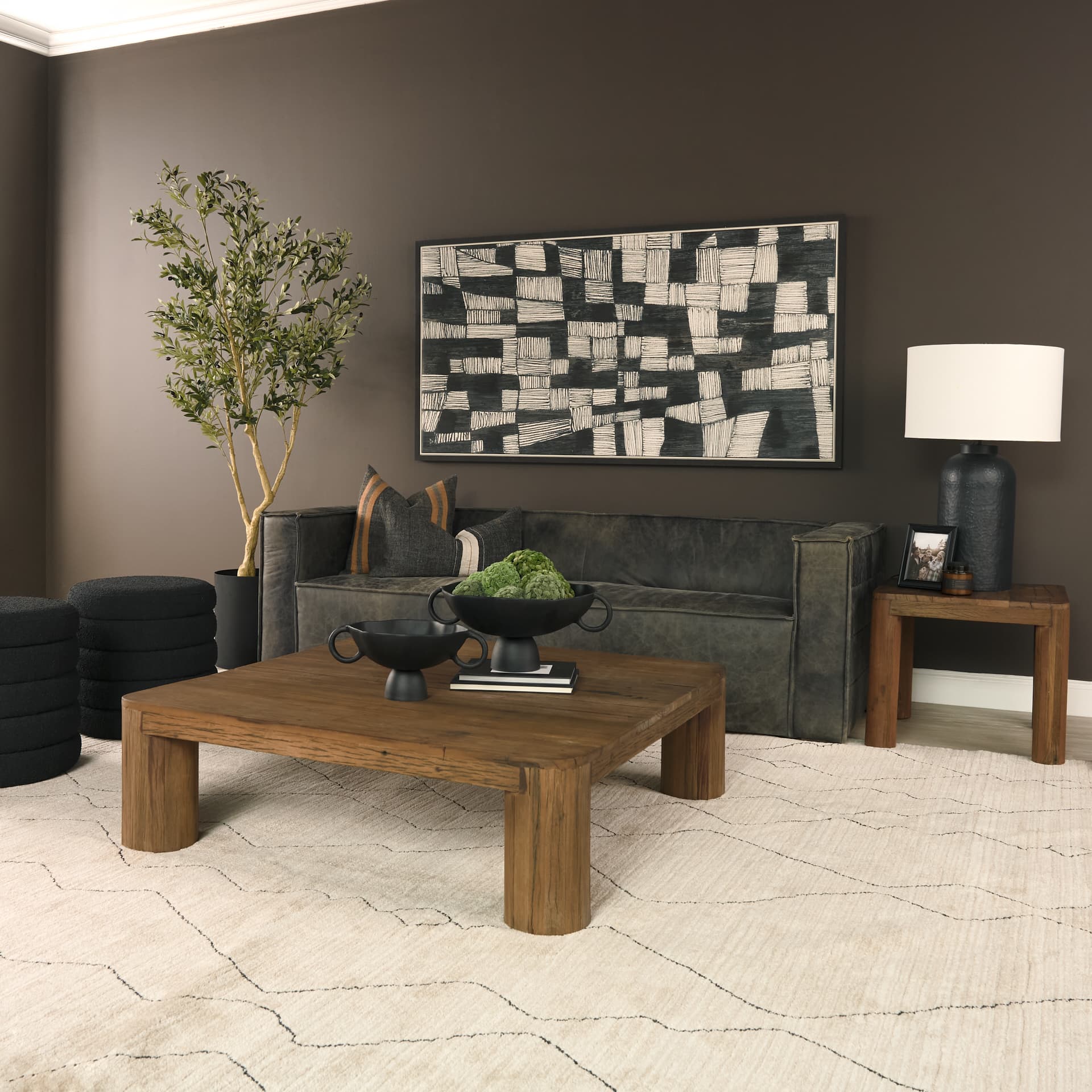 Hewitt Square Smooth Reclaimed Wood Side Table — product photograph