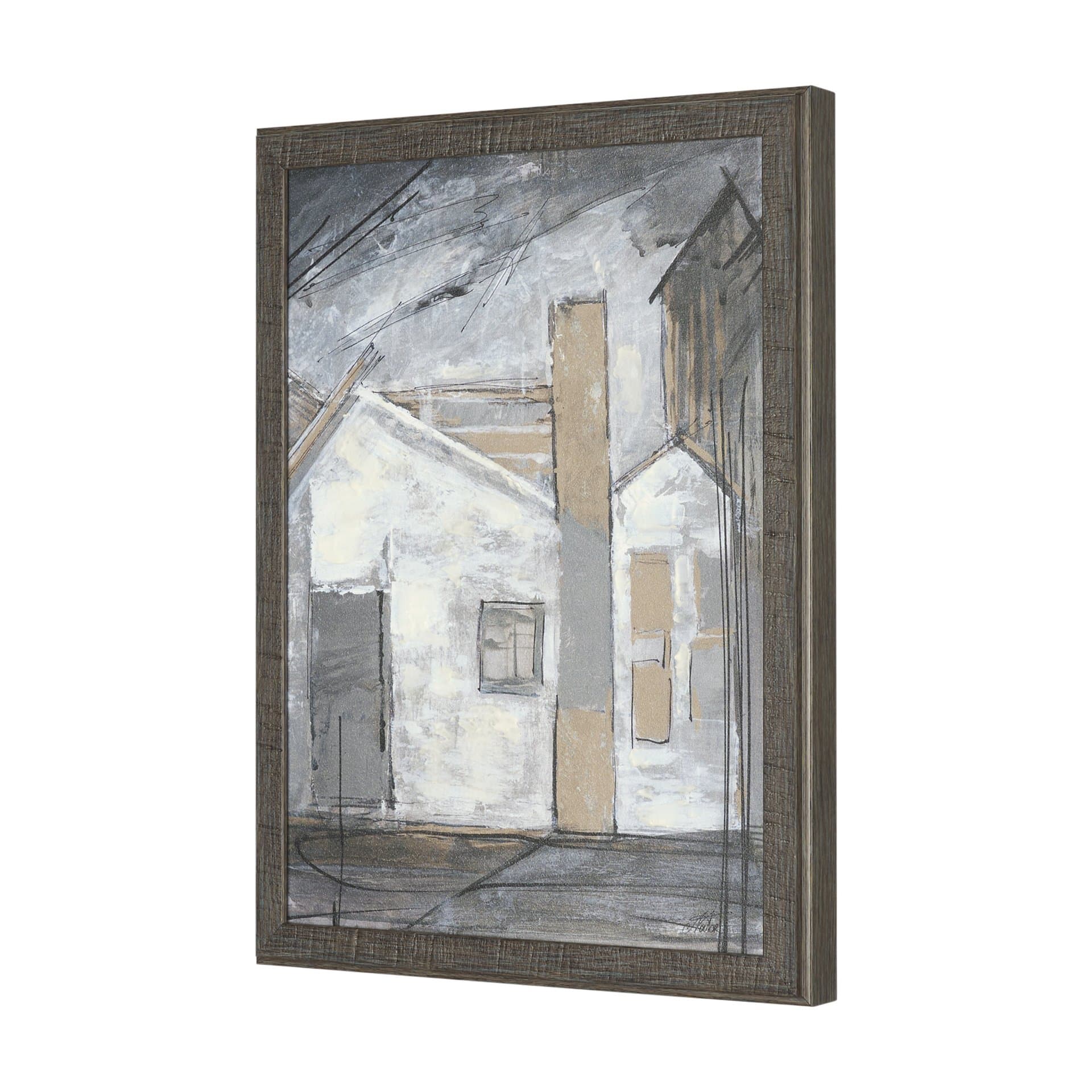 Community 1D by Mercana Studio Hand-Embellished Textured Framed Artwork Matted — product photograph