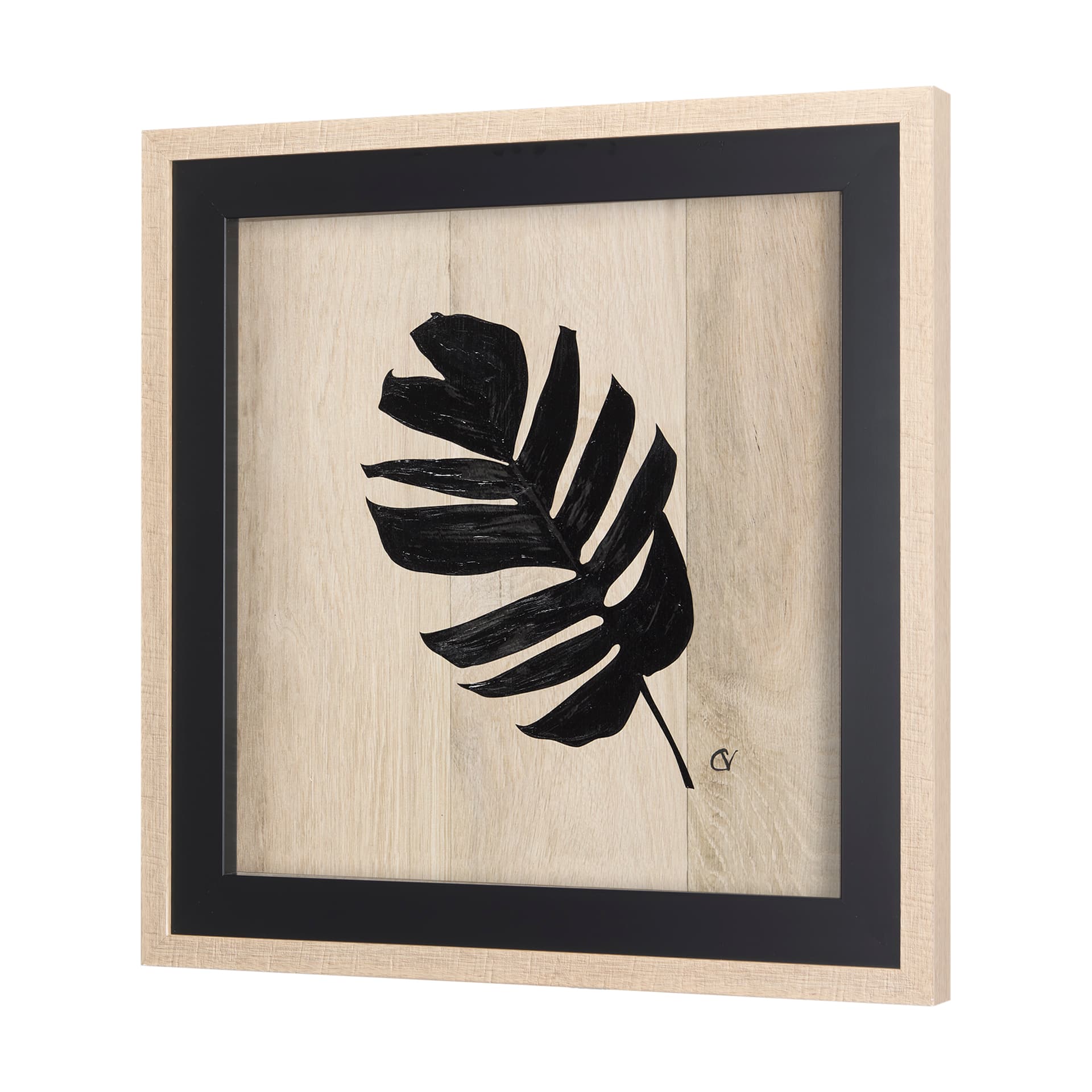 Tropican Leave IV by Mercana Studio a Hand Embellished Textured Framed Art Print — product photograph