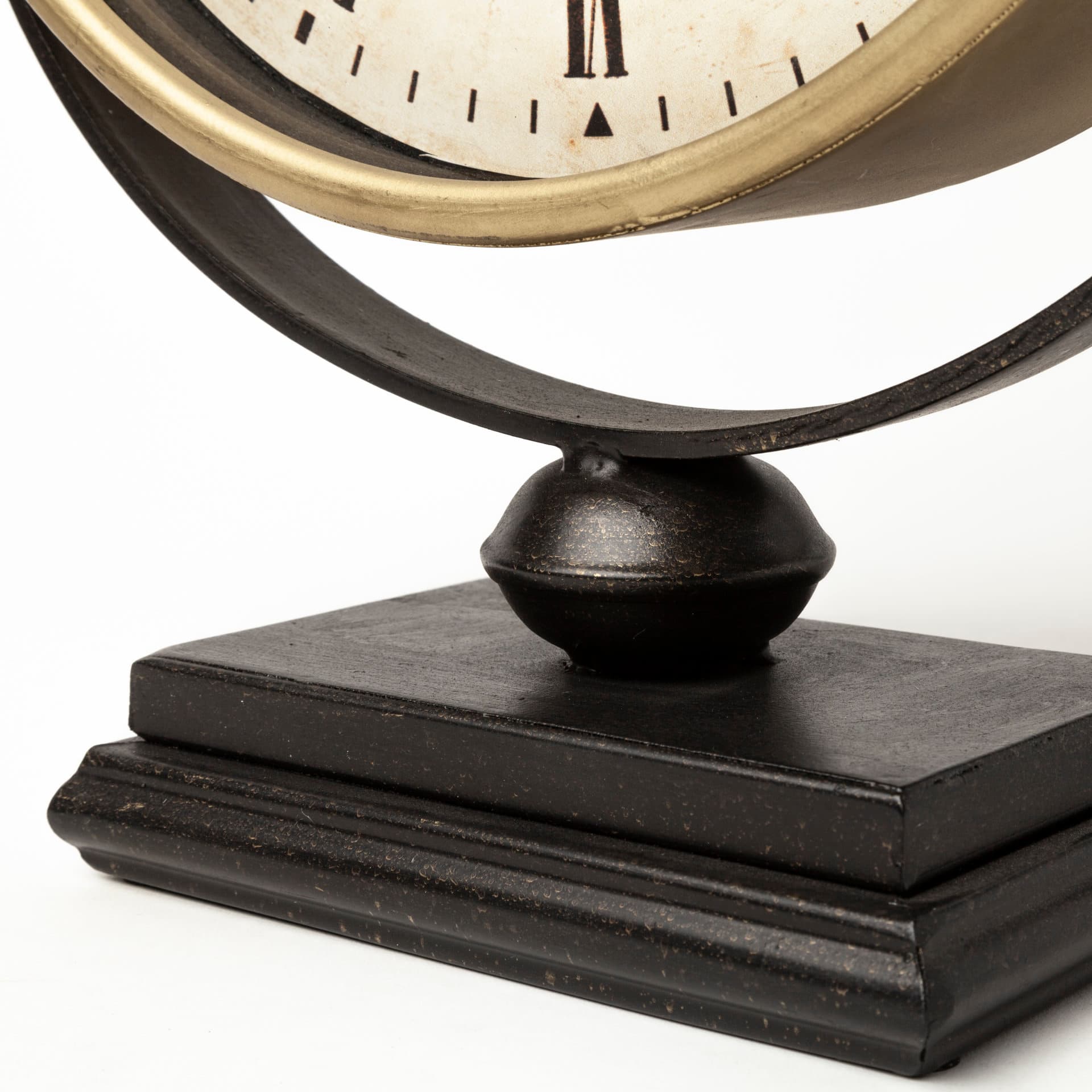 Houston Gold Metal Half Moon Base Table Clock — product photograph