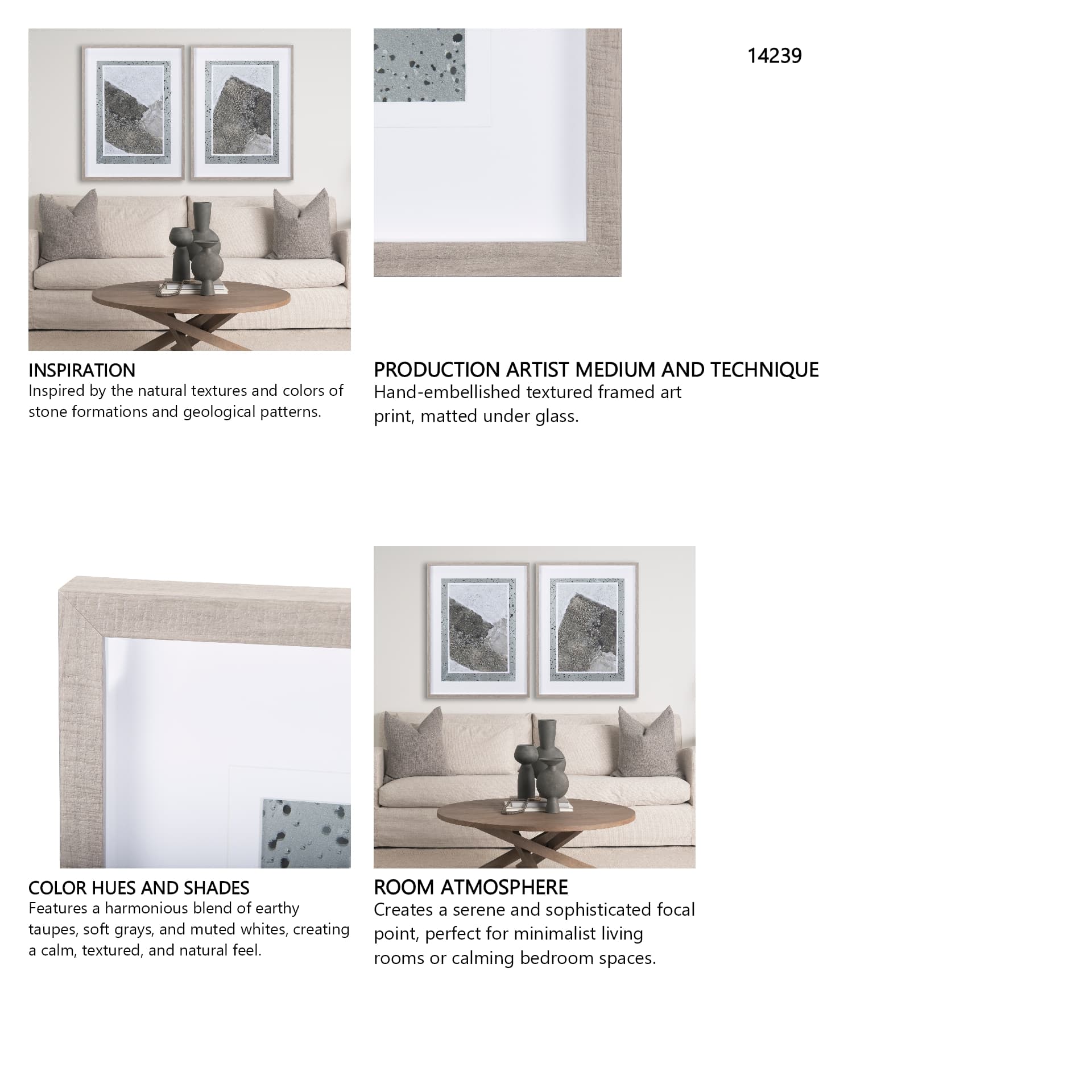 Mudslide II by Mercana Studio a Hand Embellished Textured Framed Art Print Matted under Glass — in a styled room