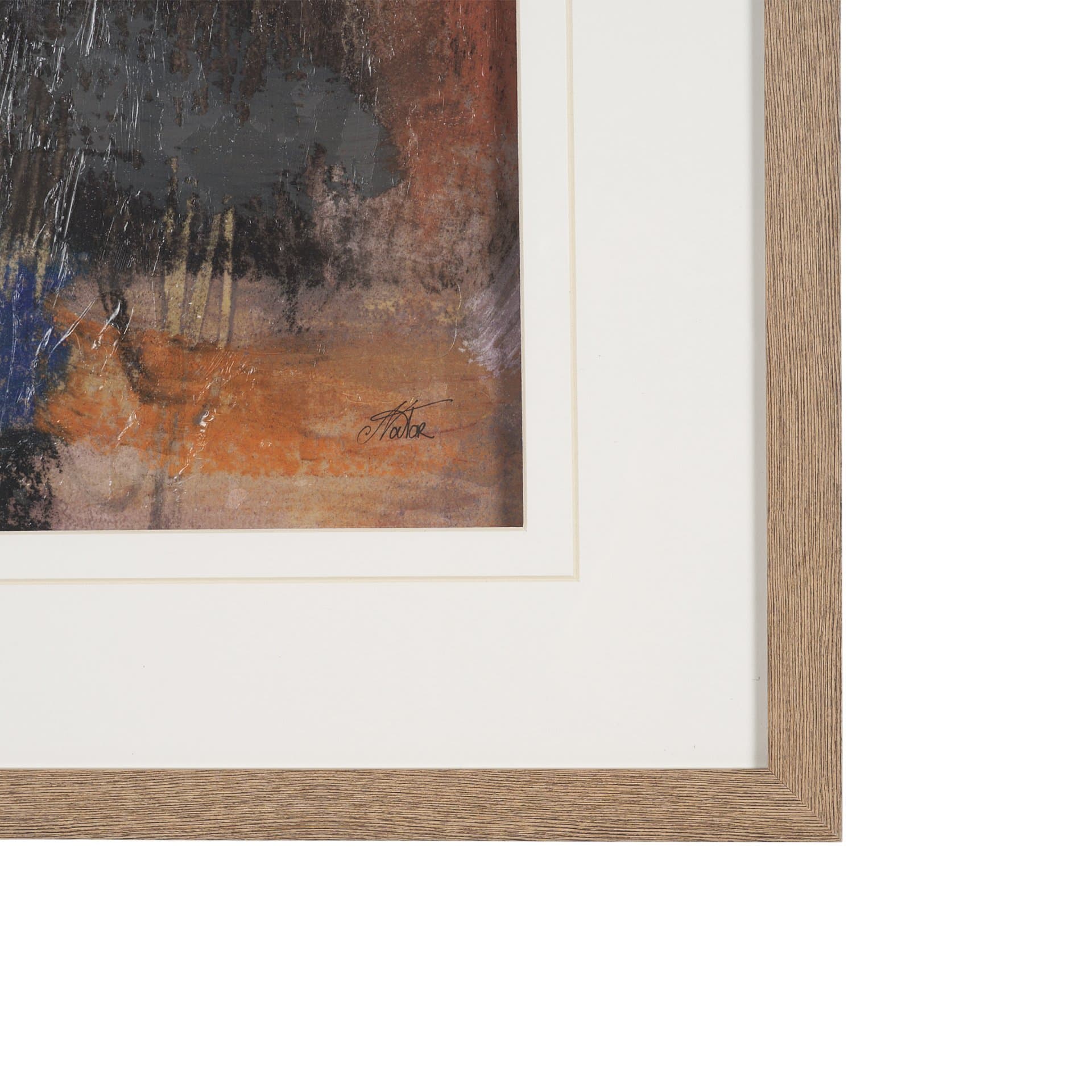 Abstract Autumn 2 by Mercana Studio Hand-Embellished Textured Framed Artwork Matted under Glass — product photograph
