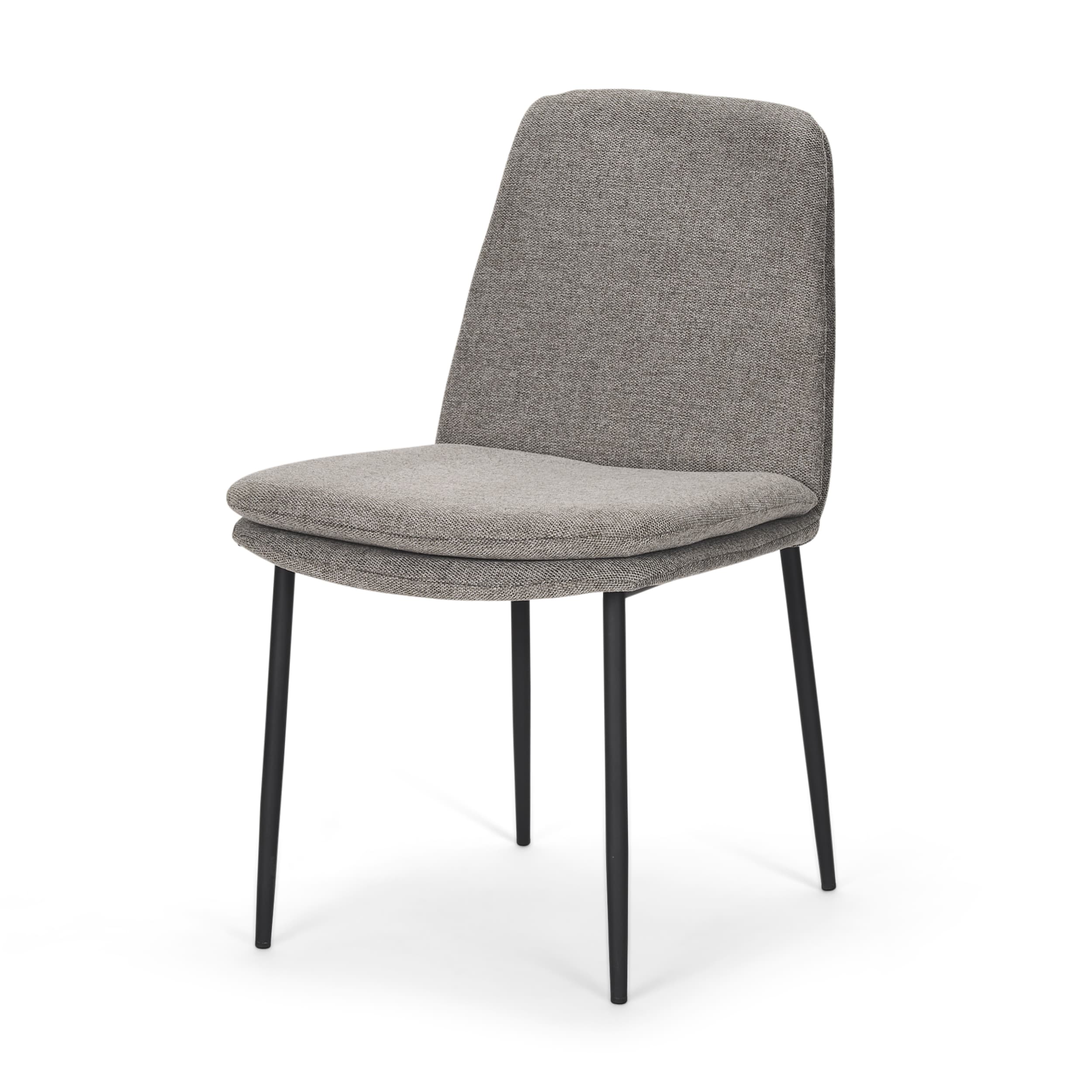 Eve Curved Back Dining Side Chair | Gray Fabric w/ Black Metal — product photograph