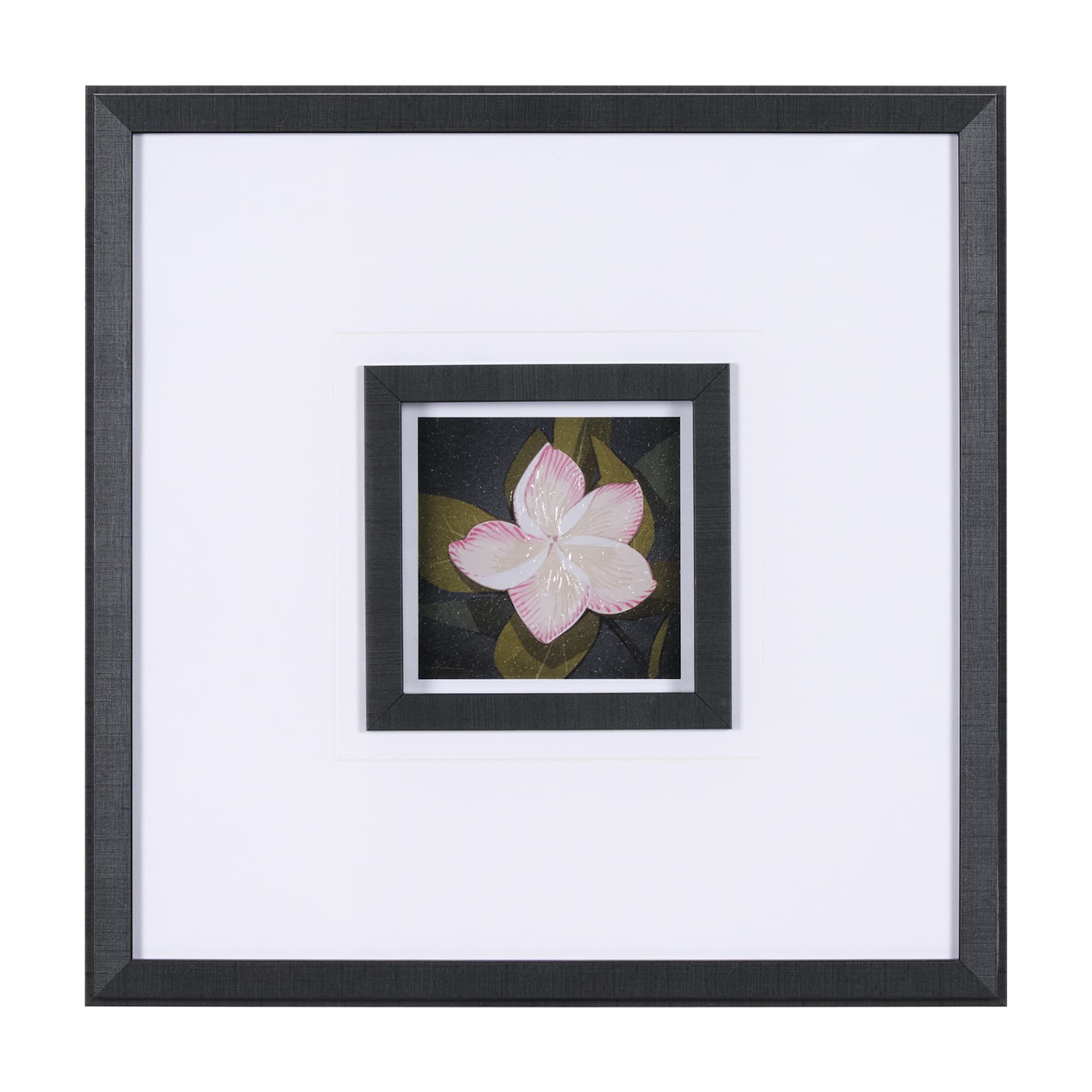 Flower Portrait III by Mercana Studio Hand Embellished Textured Framed Art Print Matted under Glass — product photograph