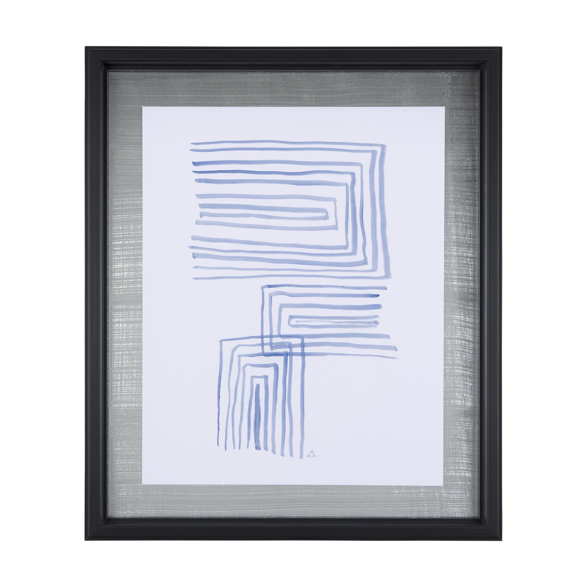 Lines I by Mercana Studio a Hand Embellished Textured Framed Art Print Matted under Glass — product photograph