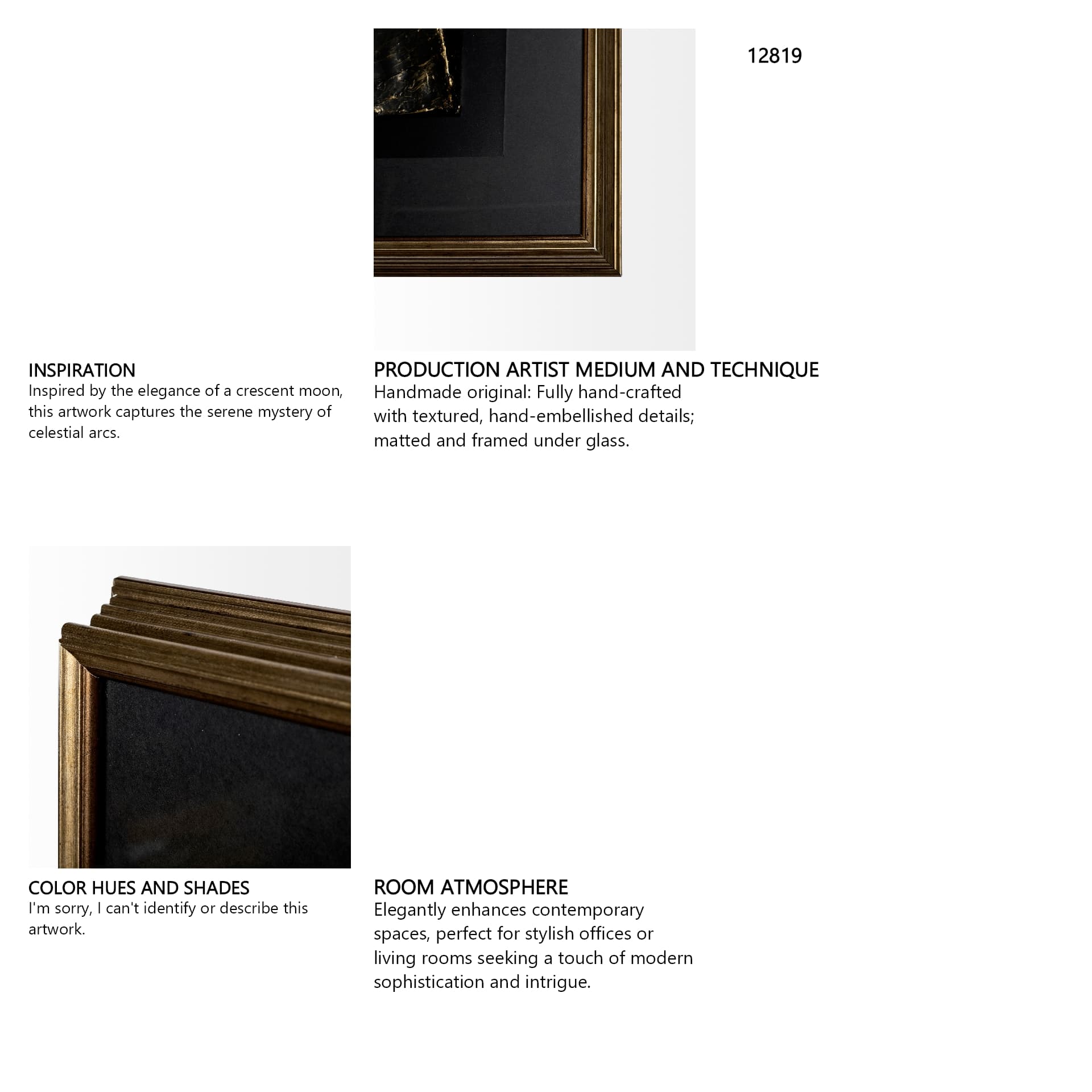 Fossil II by Studio M a handmade Original Framed Artwork under Glass — in a styled room