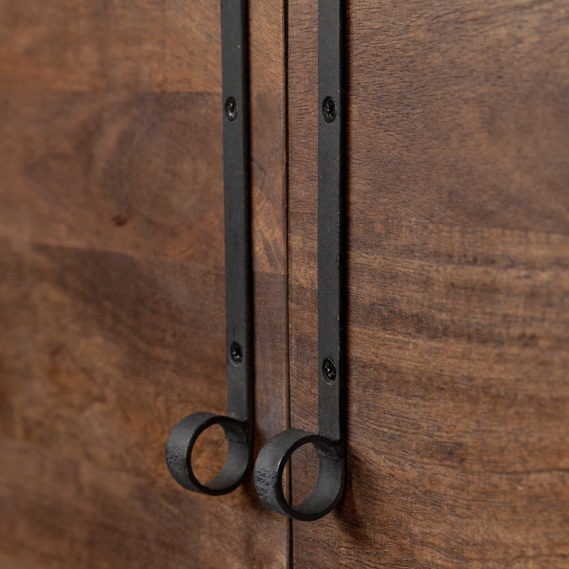 Glenn VI 71.5x18 Dark Brown Wood Frame w/ Black Iron Accent, 6 Drawer, 2 Door Cabinet Sideboard — product photograph
