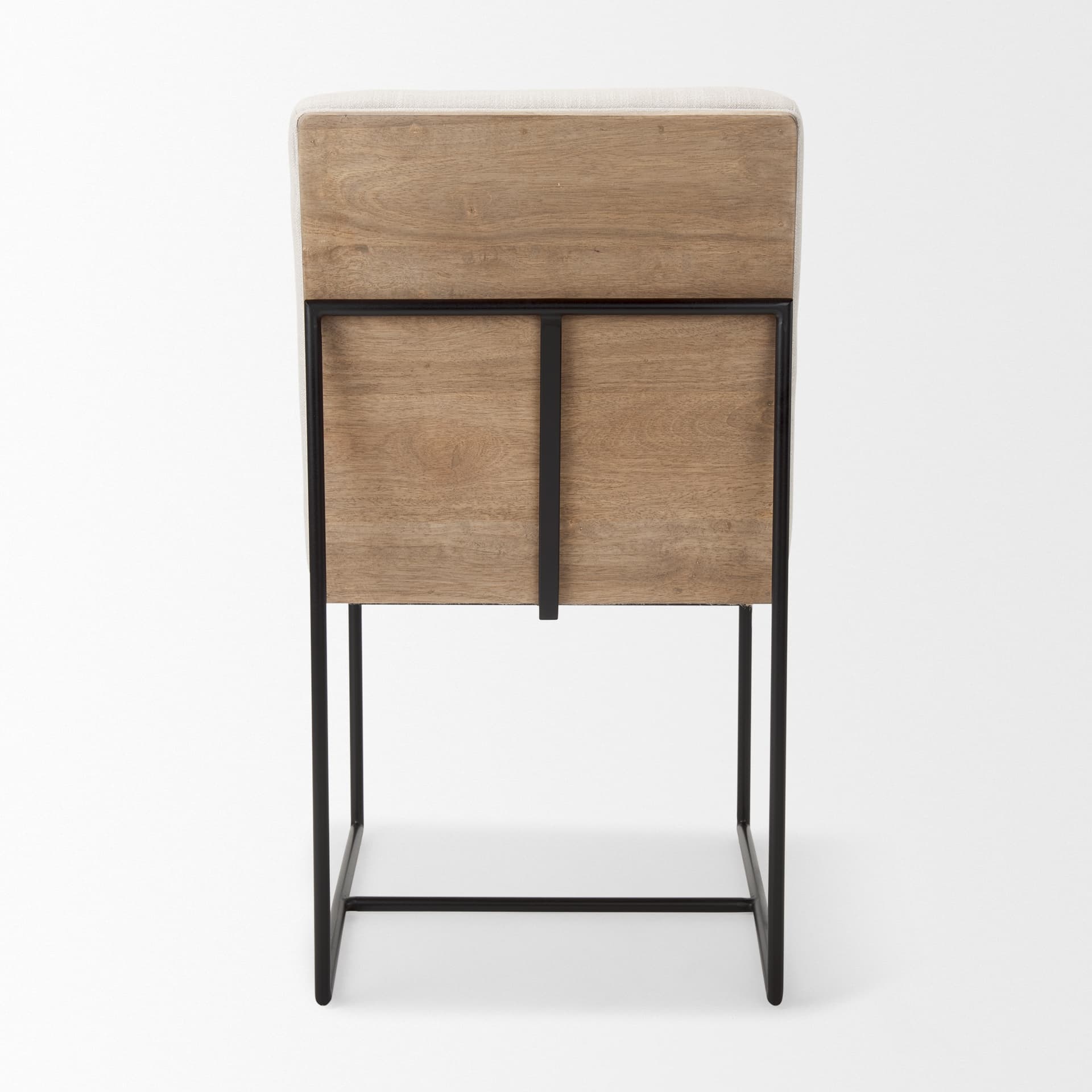 Stamford High-Back Dining Side Chair | Beige Linen w/ Black Metal — product photograph