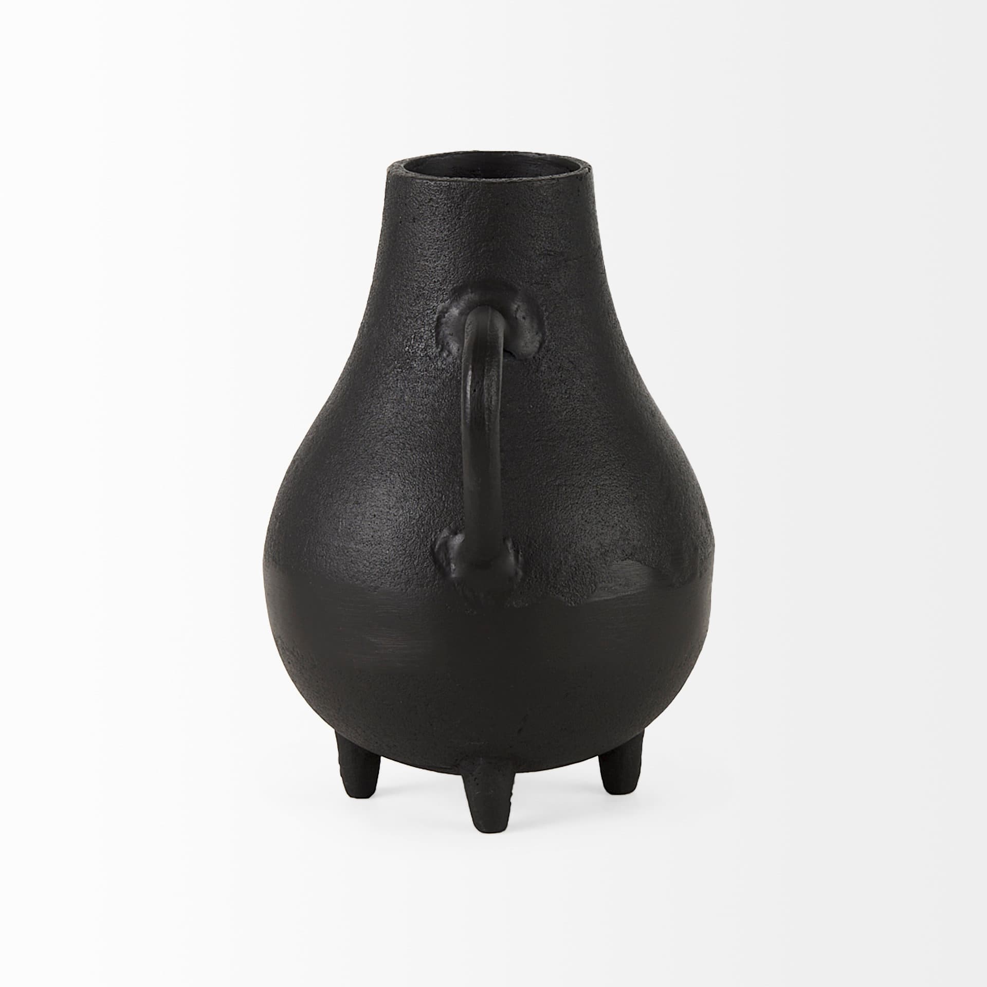 Cyrus Black Two handled Vase Decorative Object — product photograph