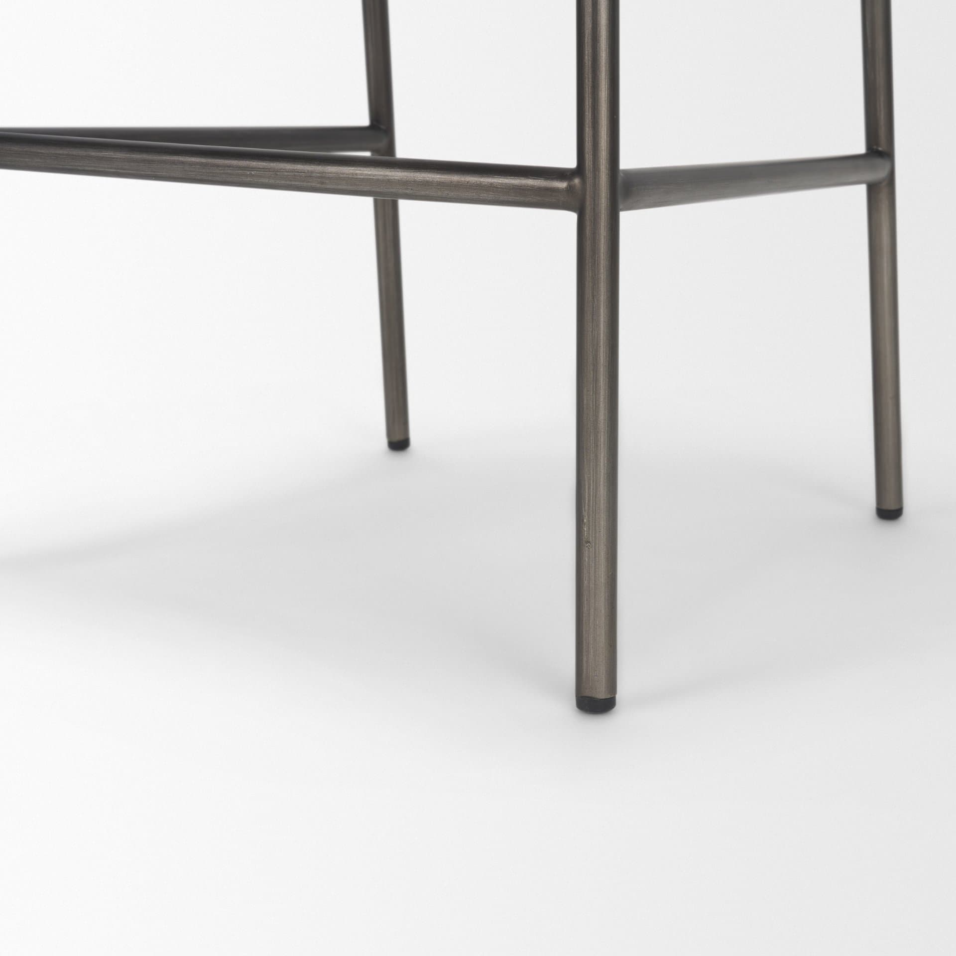 Kavalan Backless 33.5in Seat Counter Stool | Tan Leather w/ Gunmetal — product photograph