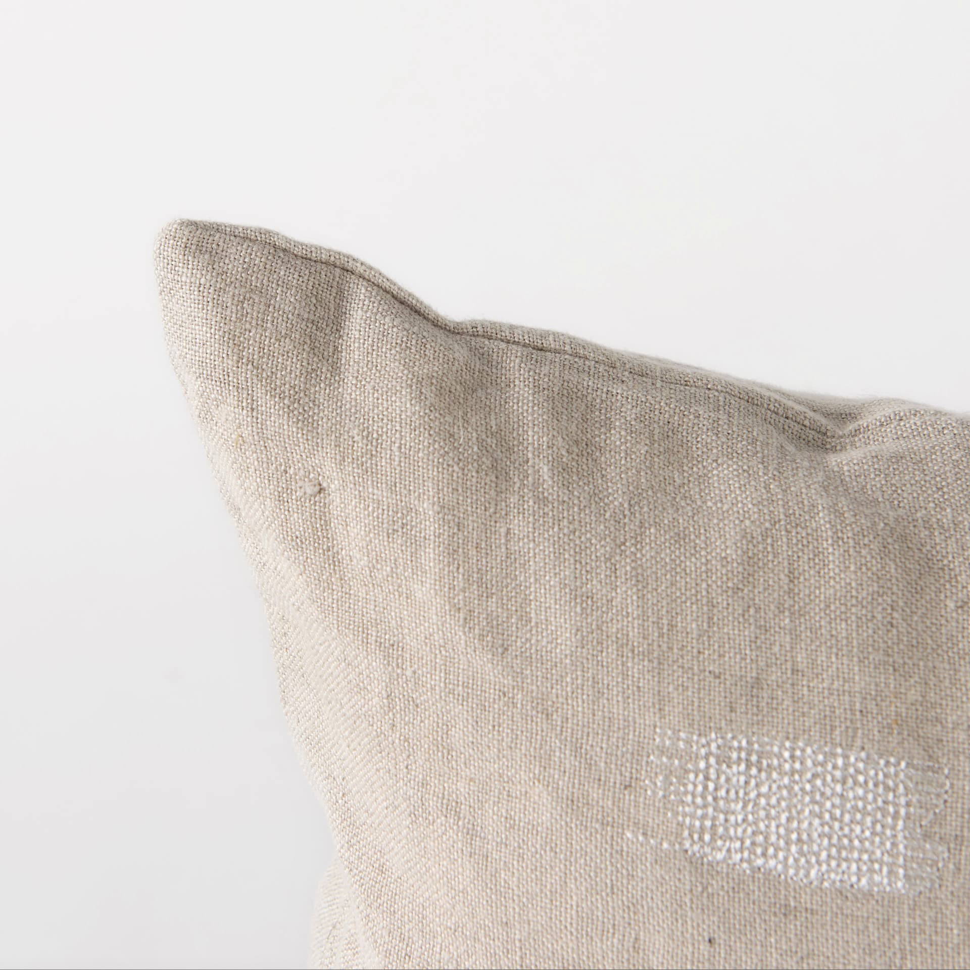 Lacey 13x21 Beige/White Decorative Pillow Cover w/Down Filler — product photograph